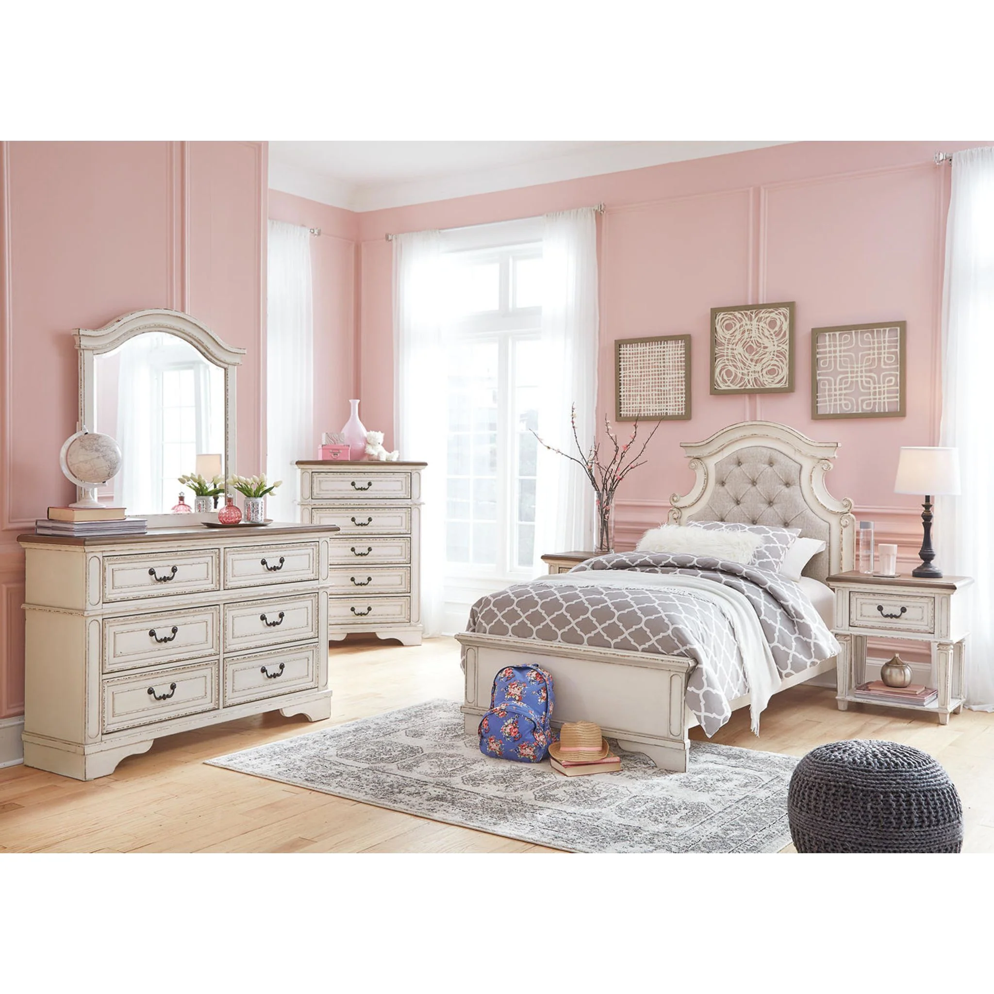 Realyn Twin Bed - Chipped White - Image 23