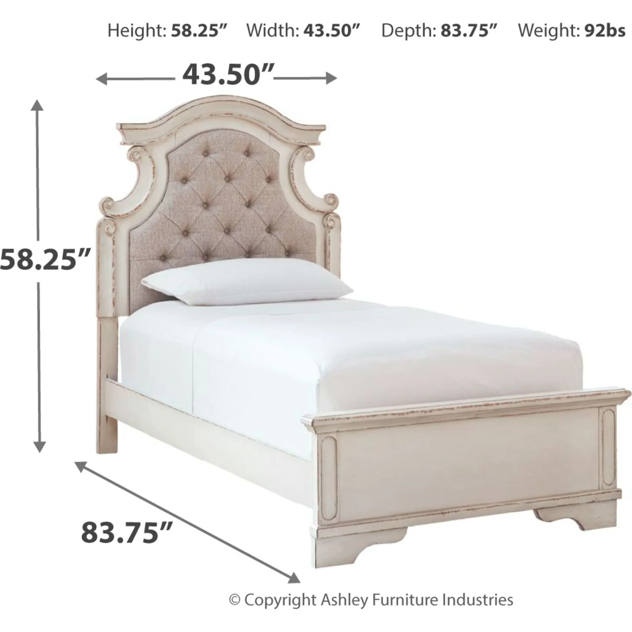 Realyn Twin Bed - Chipped White - Image 4