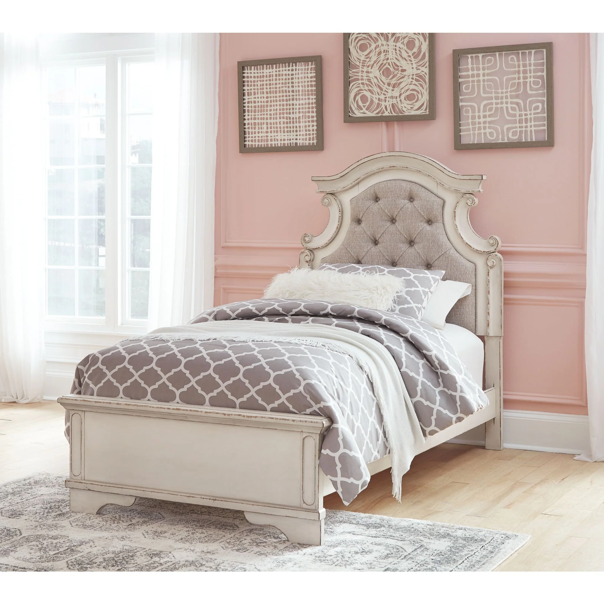 Realyn Twin Bed - Chipped White - Image 6