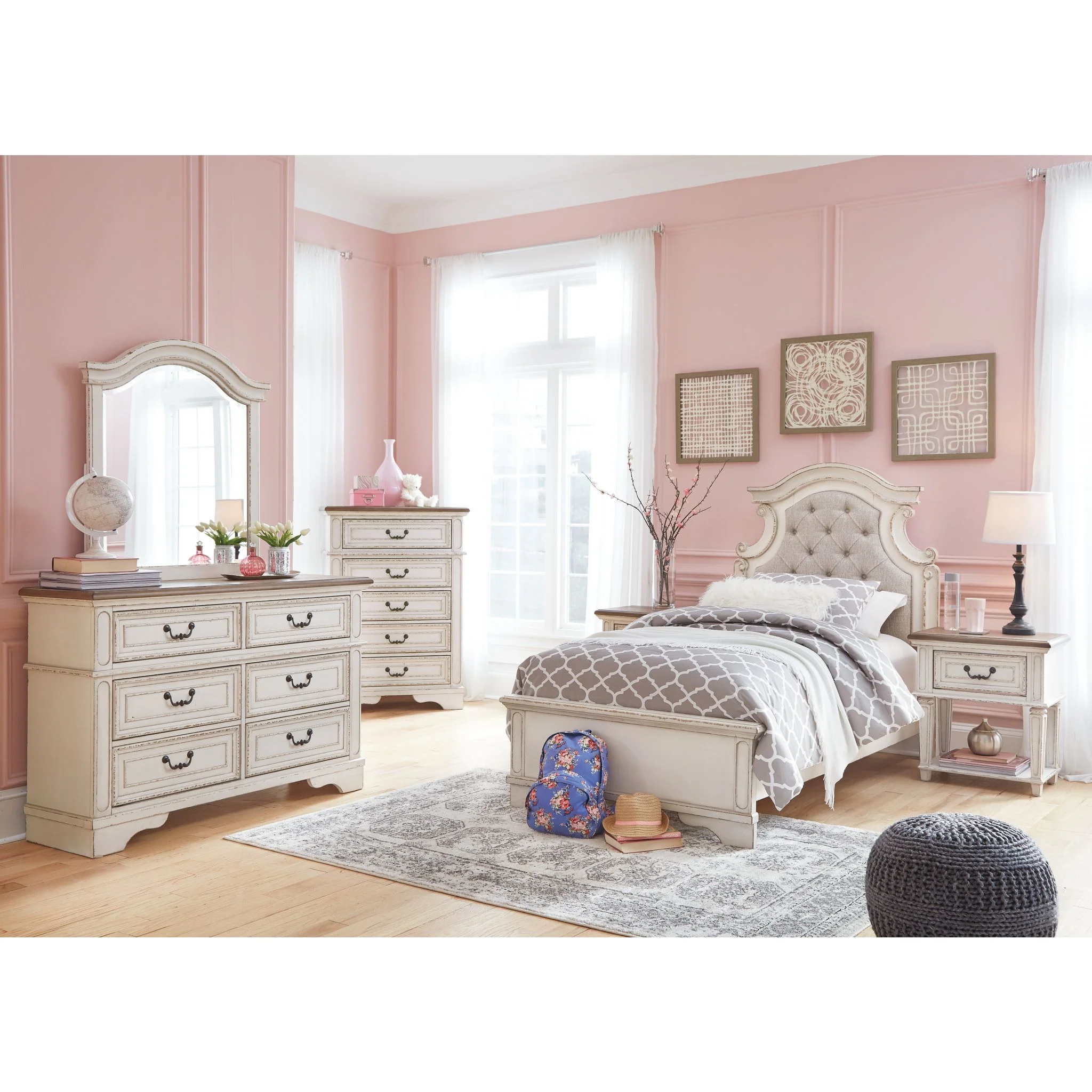 Realyn Twin Bed - Chipped White - Image 8
