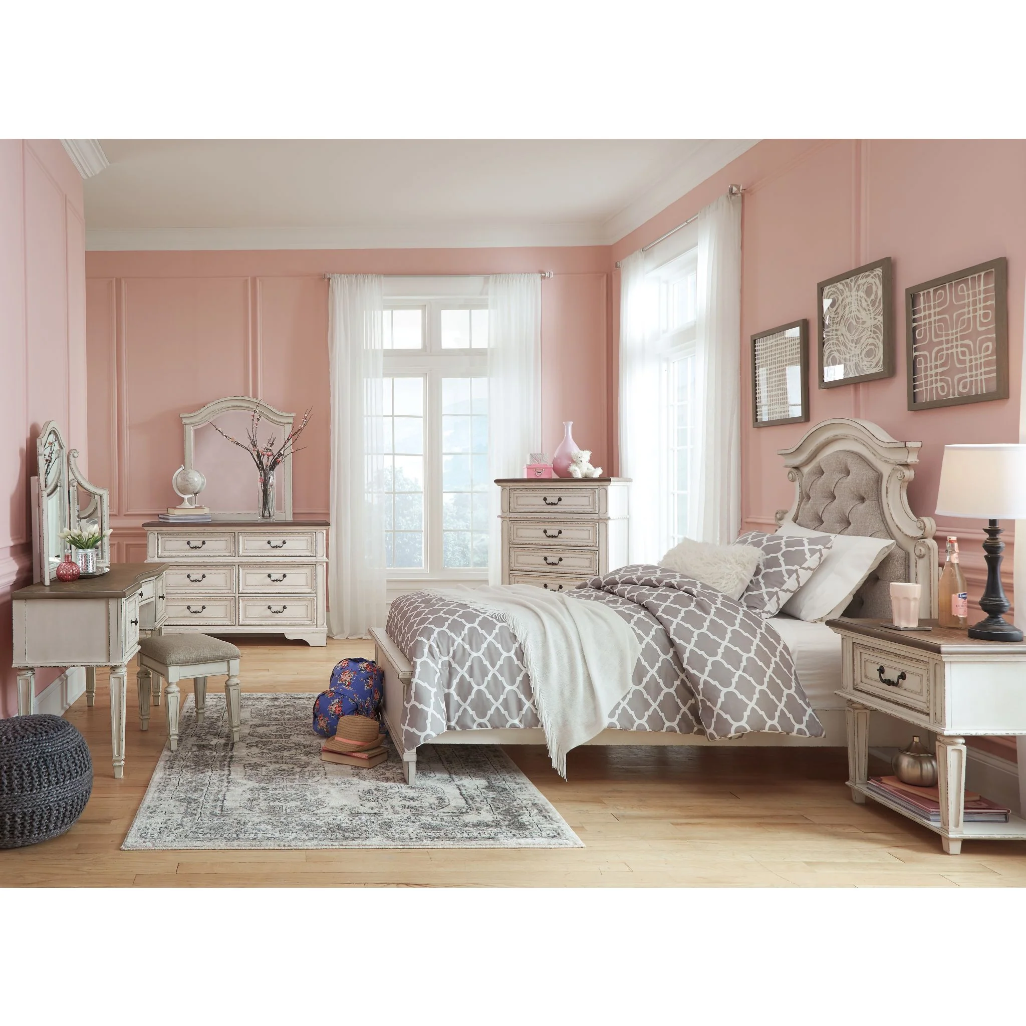 Realyn Twin Bed - Chipped White - Image 9