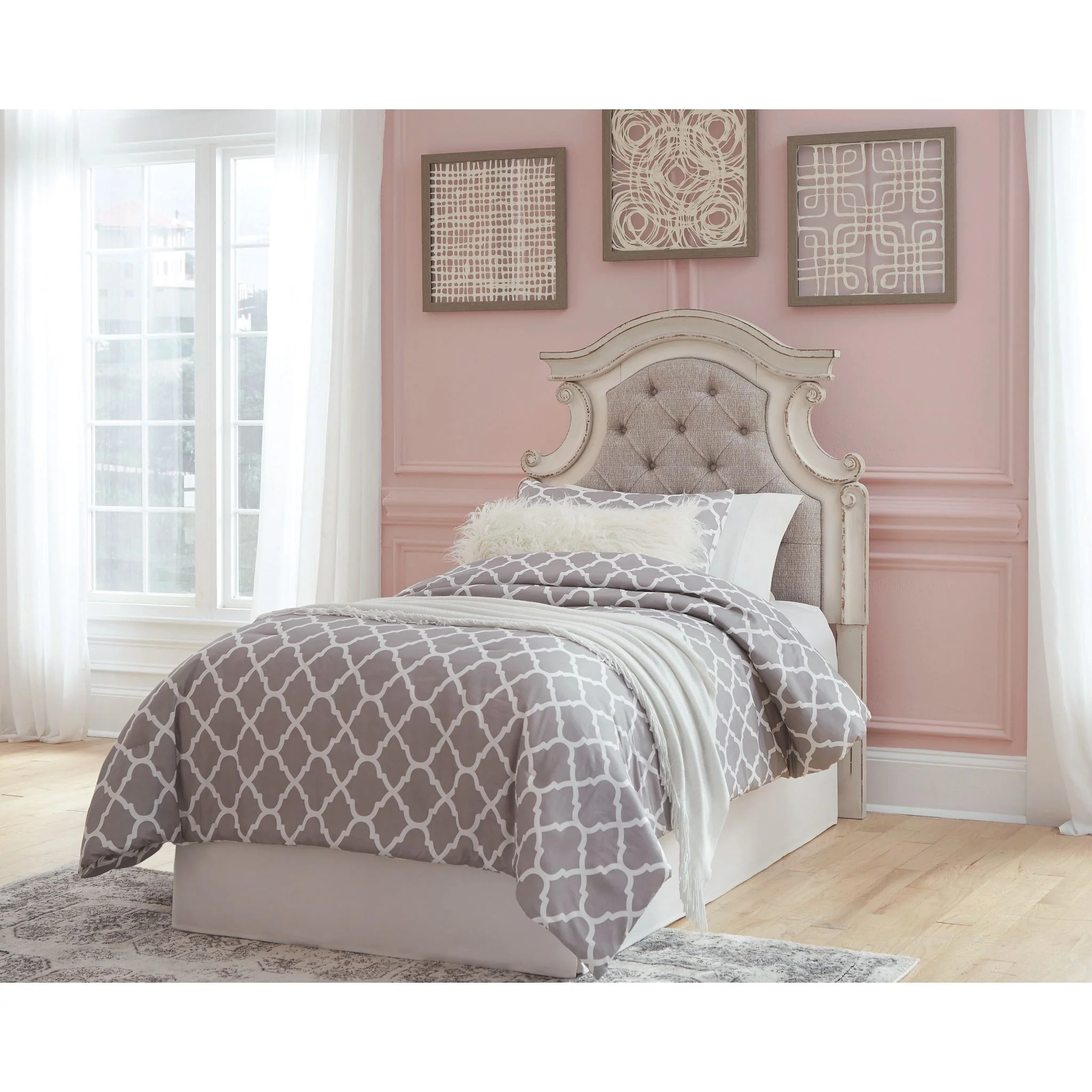 Realyn Twin Panel Headboard - Chipped White - Image 2