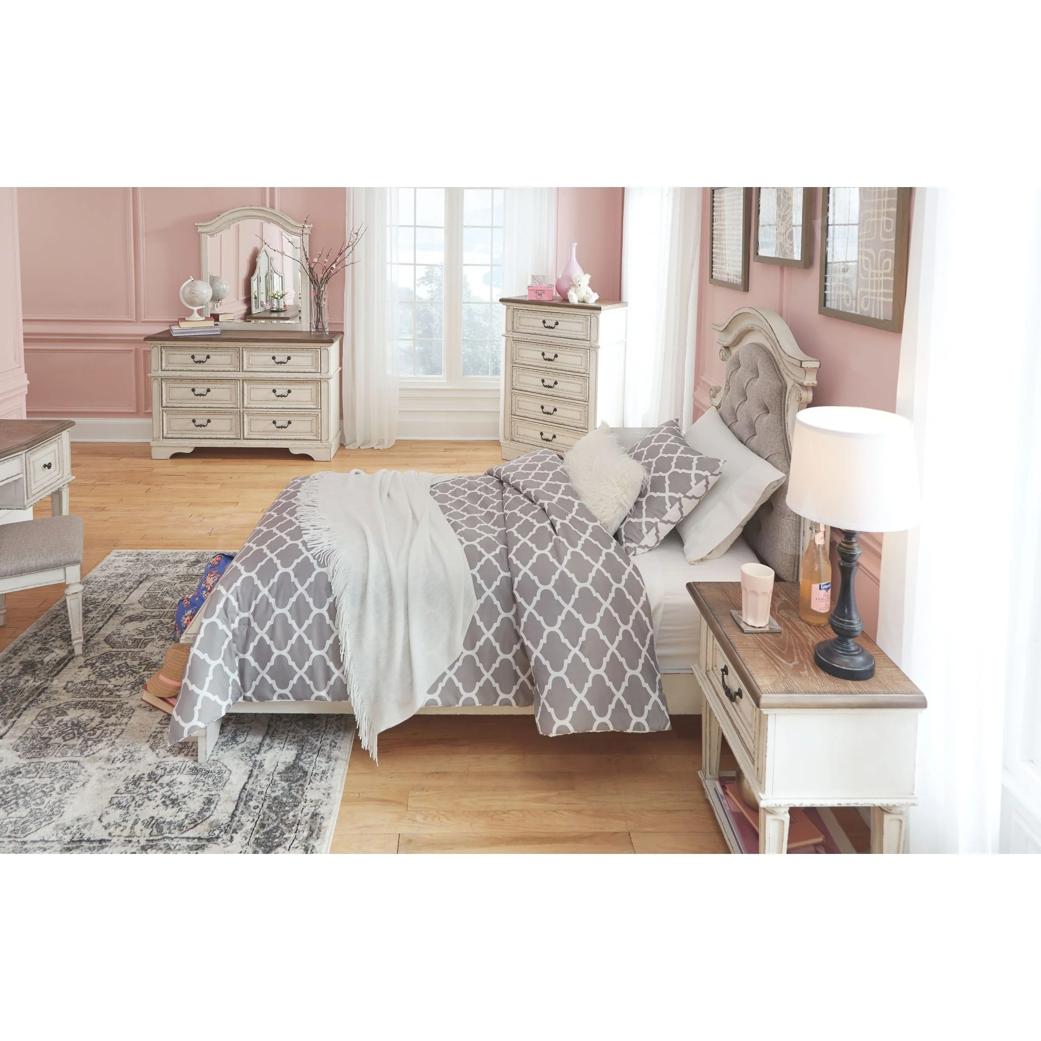 Realyn Twin Panel Headboard - Chipped White - Image 3