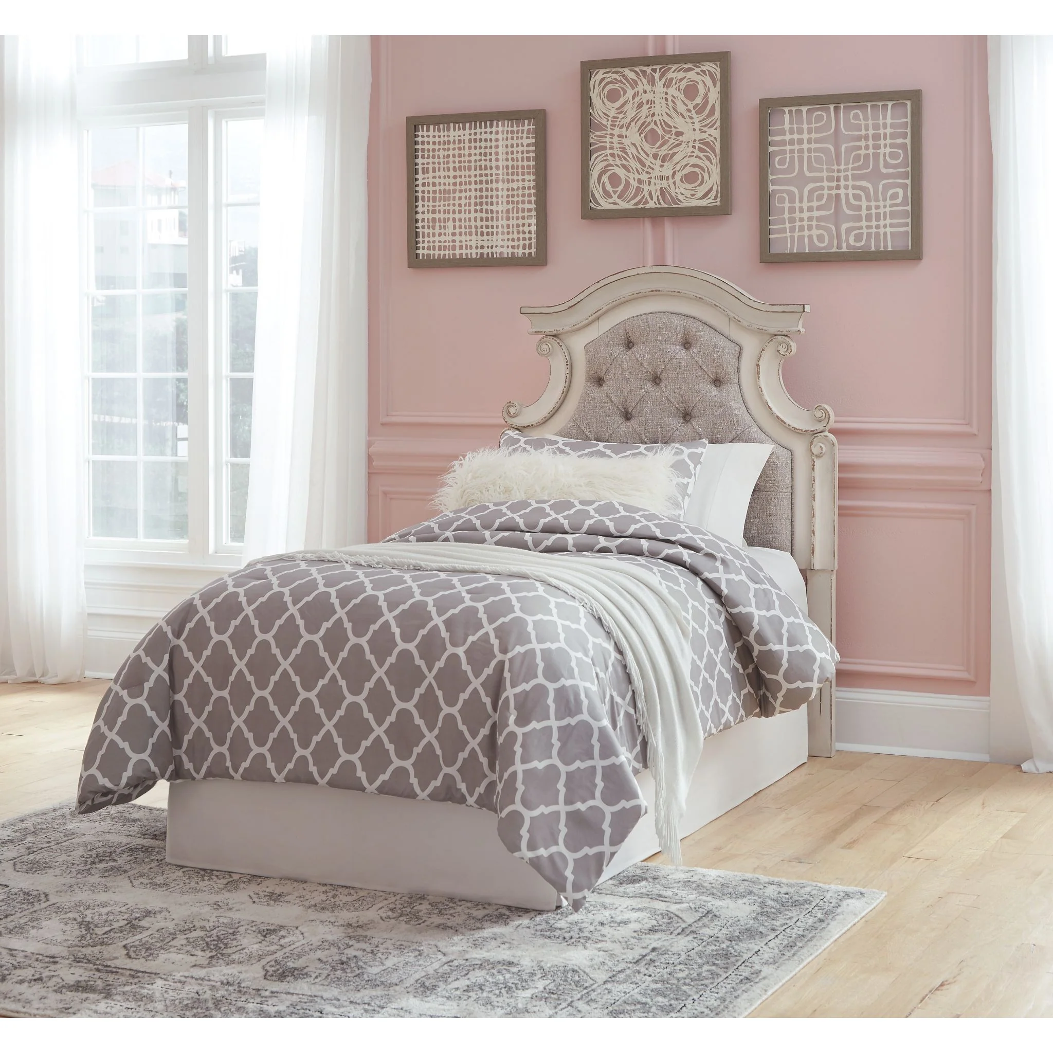 Realyn Twin Panel Headboard - Chipped White - Image 4