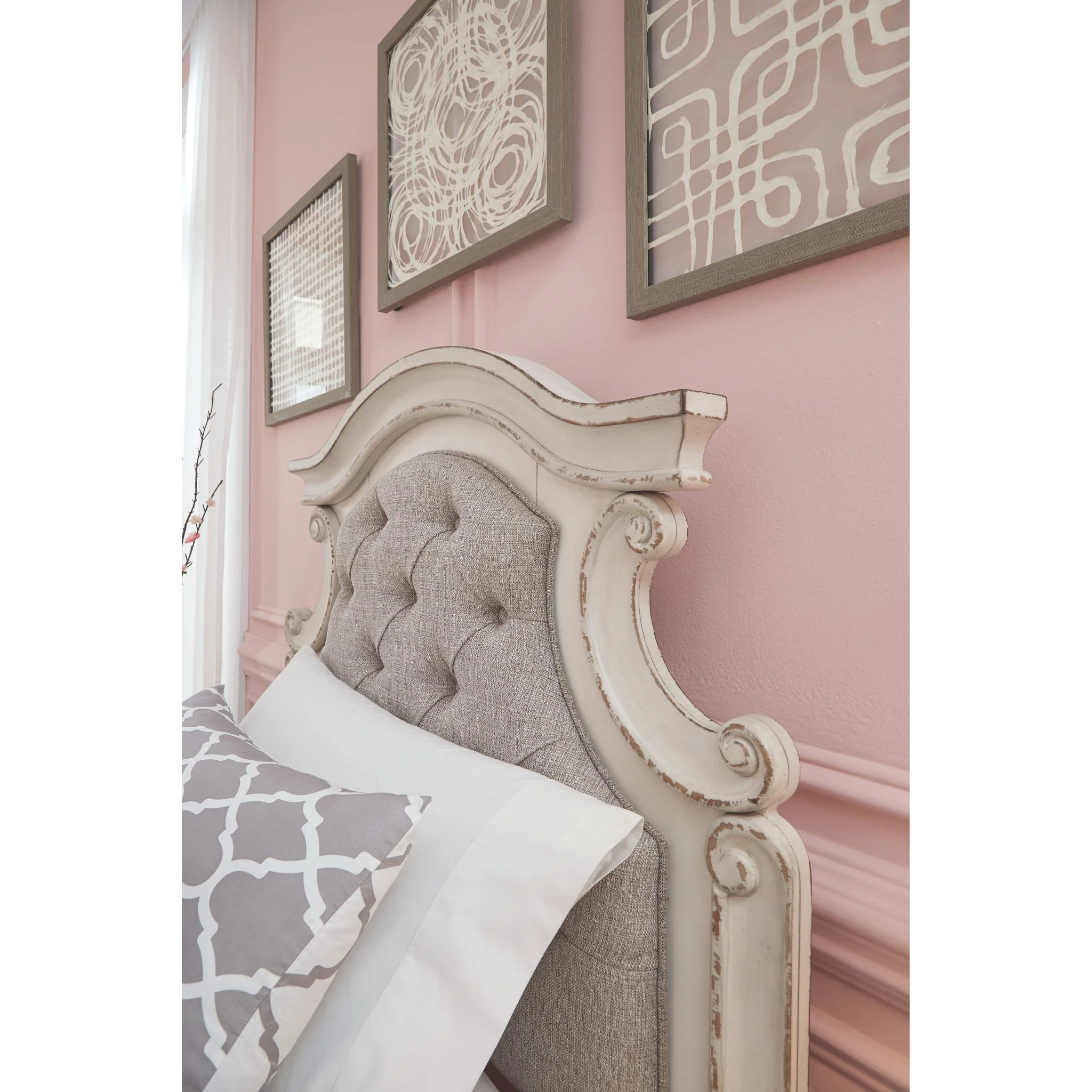 Realyn Twin Panel Headboard - Chipped White - Image 6