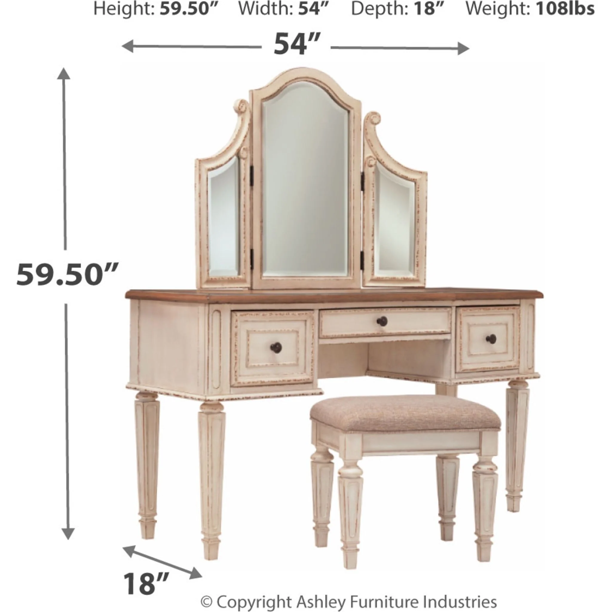 Realyn Vanity Set - Two-tone - Image 4