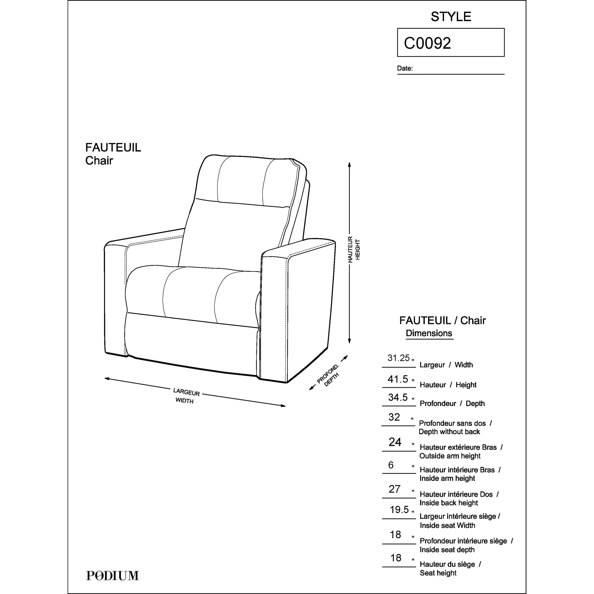 Relaxon Chair Power Lift Recliner - Graphite - Image 5