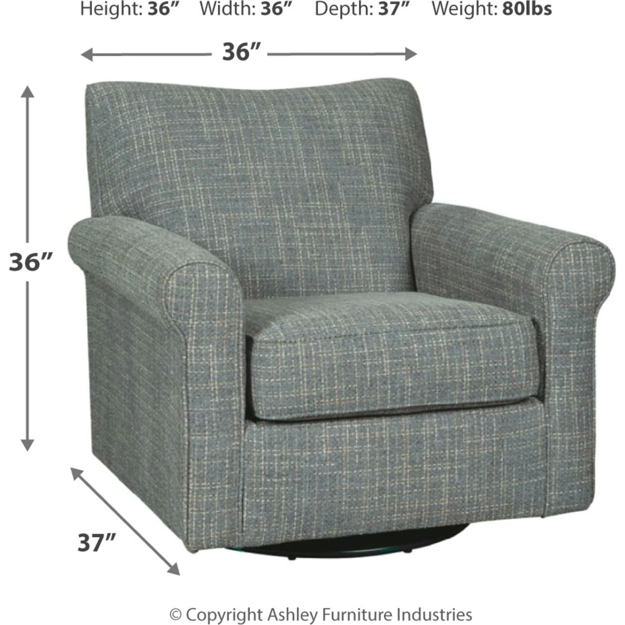Renley Swivel Glider - Ash - Image 4
