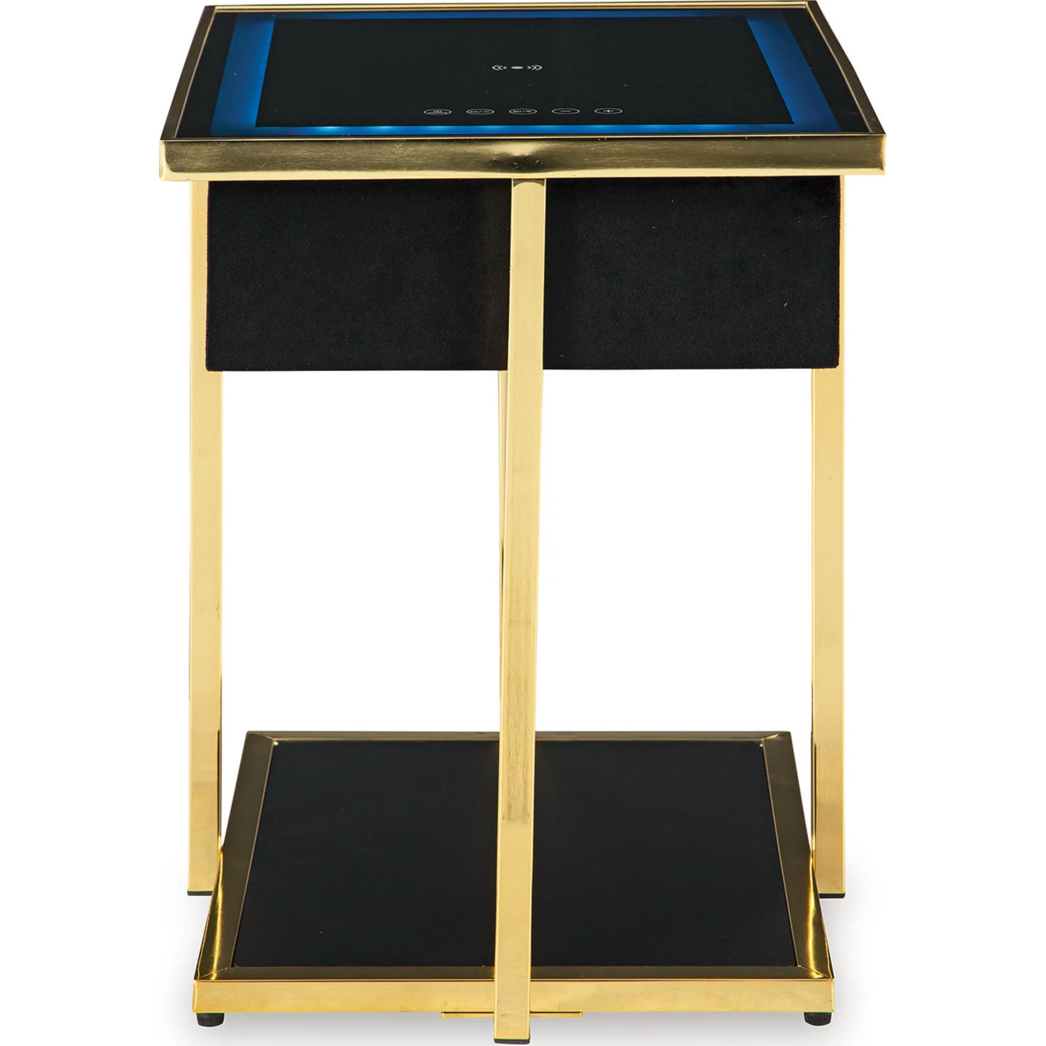 Rexwell Accent Table with Speaker - Black/Gold Finish - Image 4