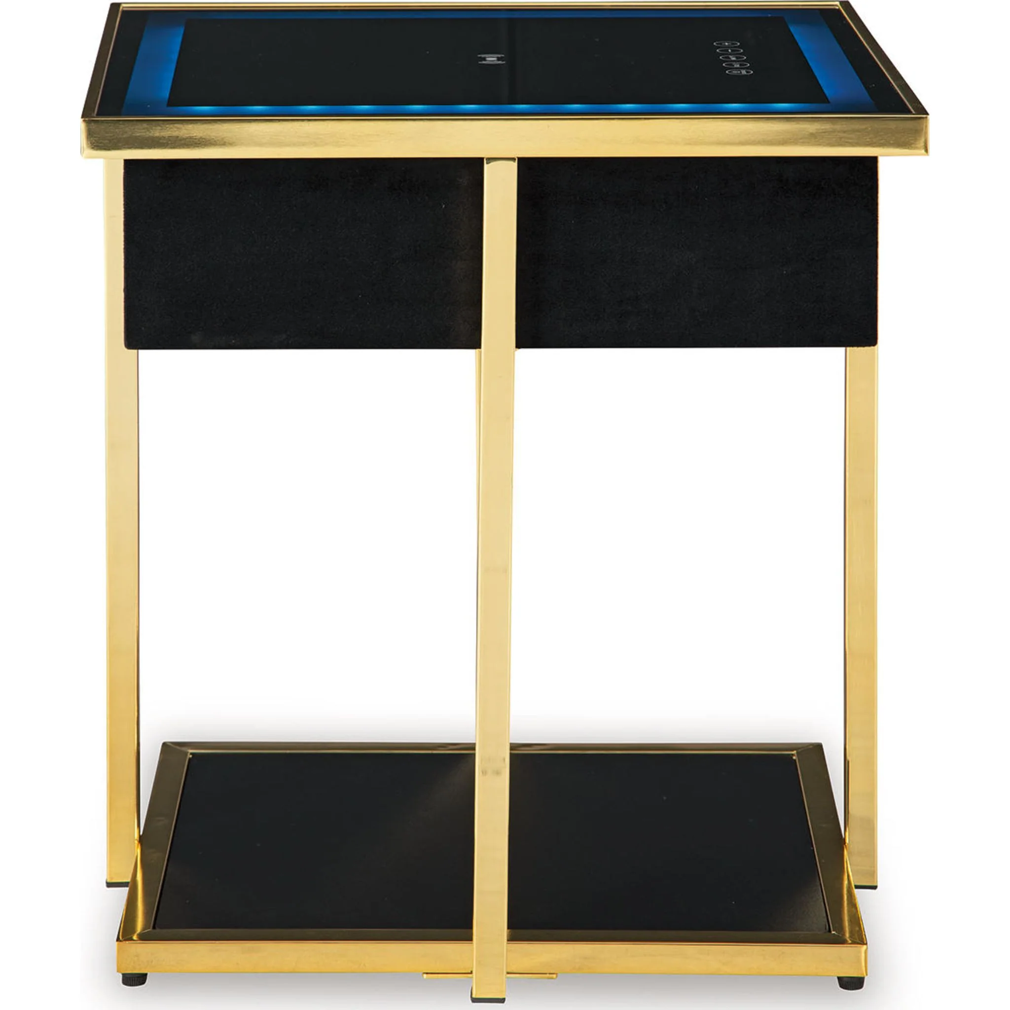 Rexwell Accent Table with Speaker - Black/Gold Finish - Image 5