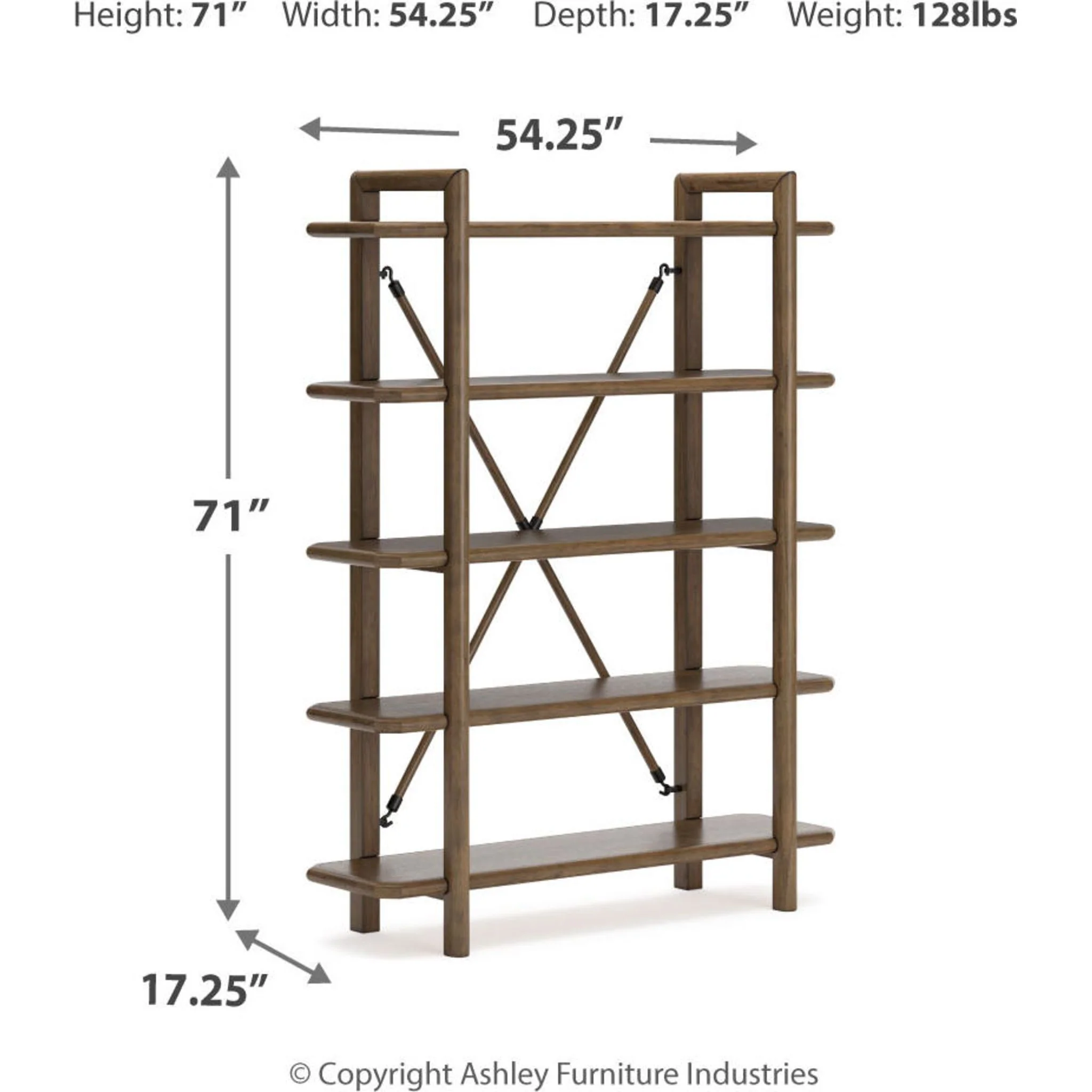 Roanhowe Bookcase - Brown - Image 3