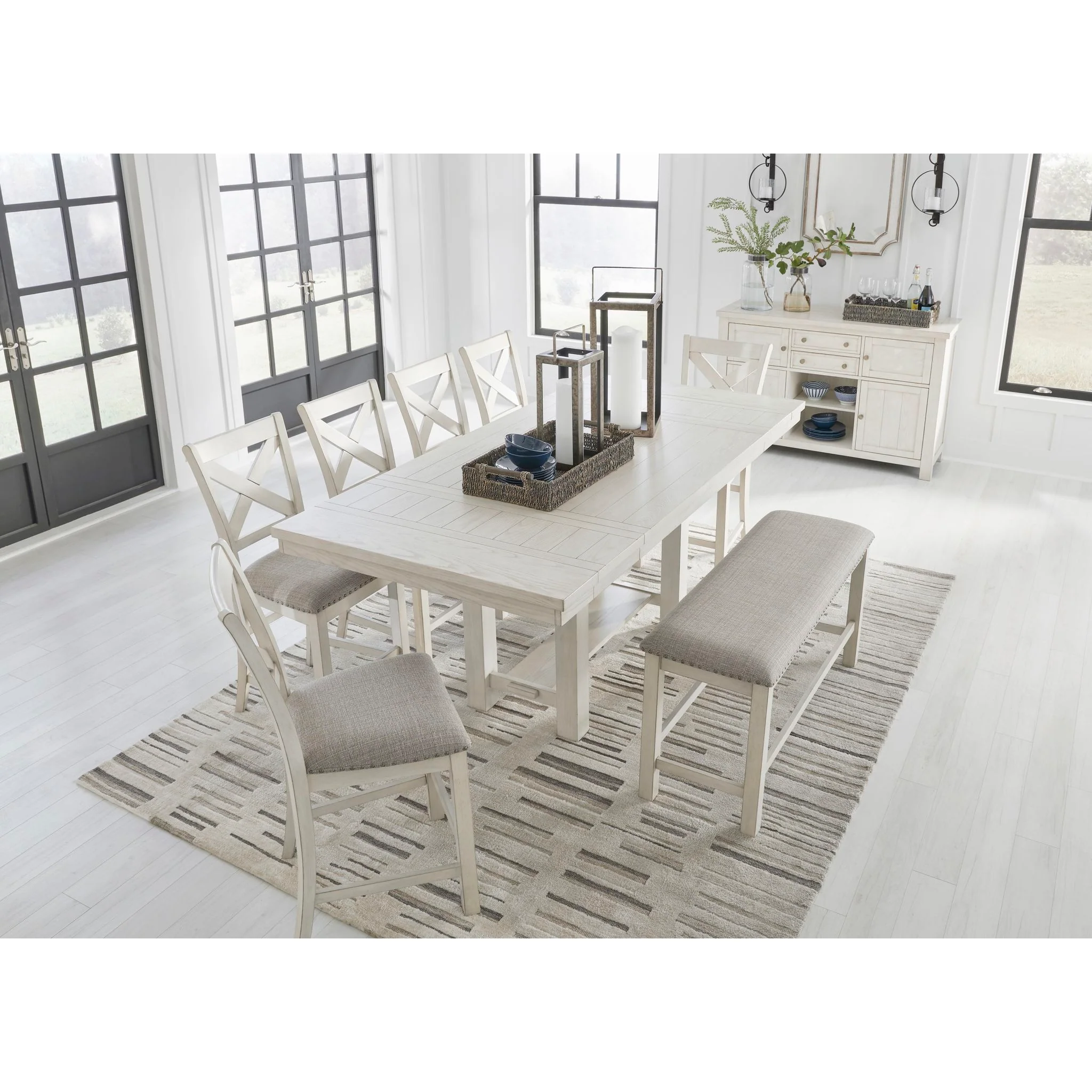 Robbinsdale Counter Height Extension Table - Antique White - (D642-32) - Image 9