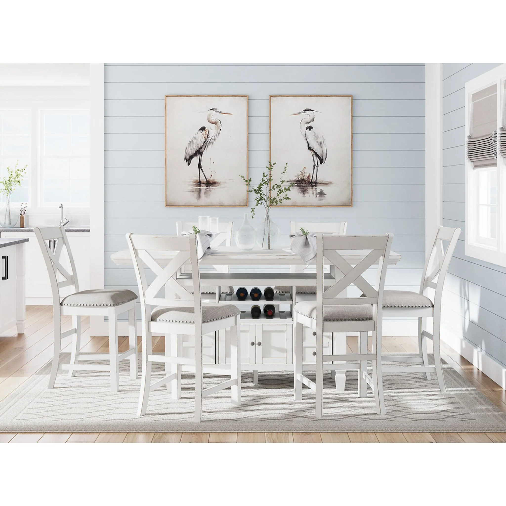 Robbinsdale Counter Height Table - Antique White - (D642D7) - Image 11