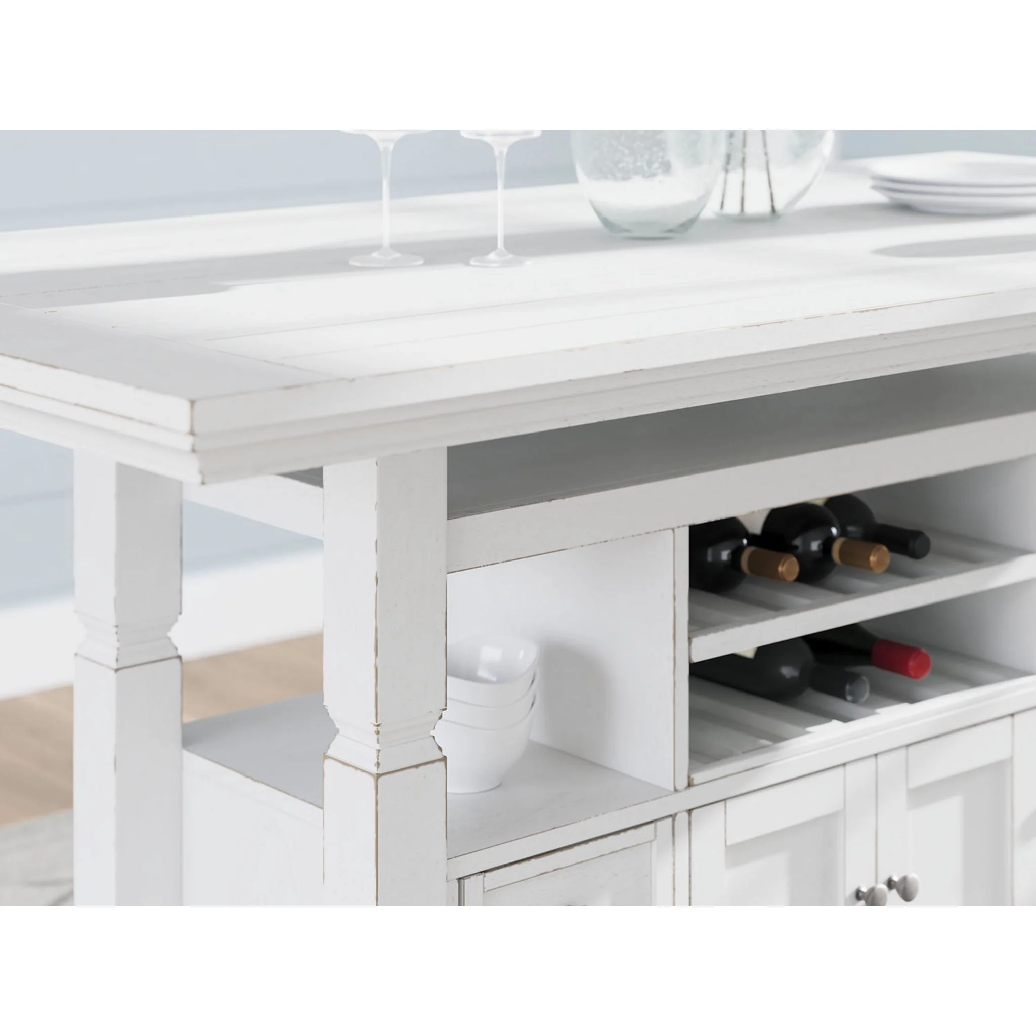 Robbinsdale Counter Height Table - Antique White - (D642D7) - Image 12
