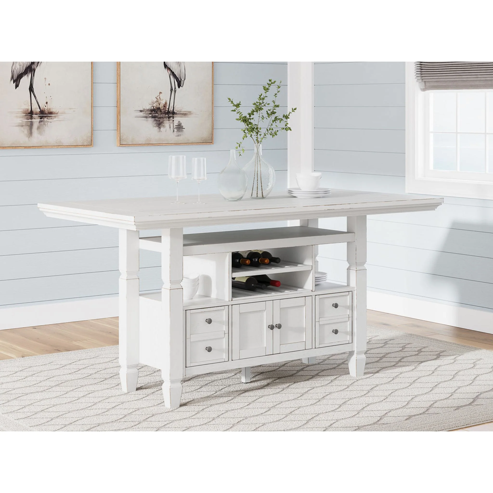 Robbinsdale Counter Height Table - Antique White - (D642D7) - Image 2