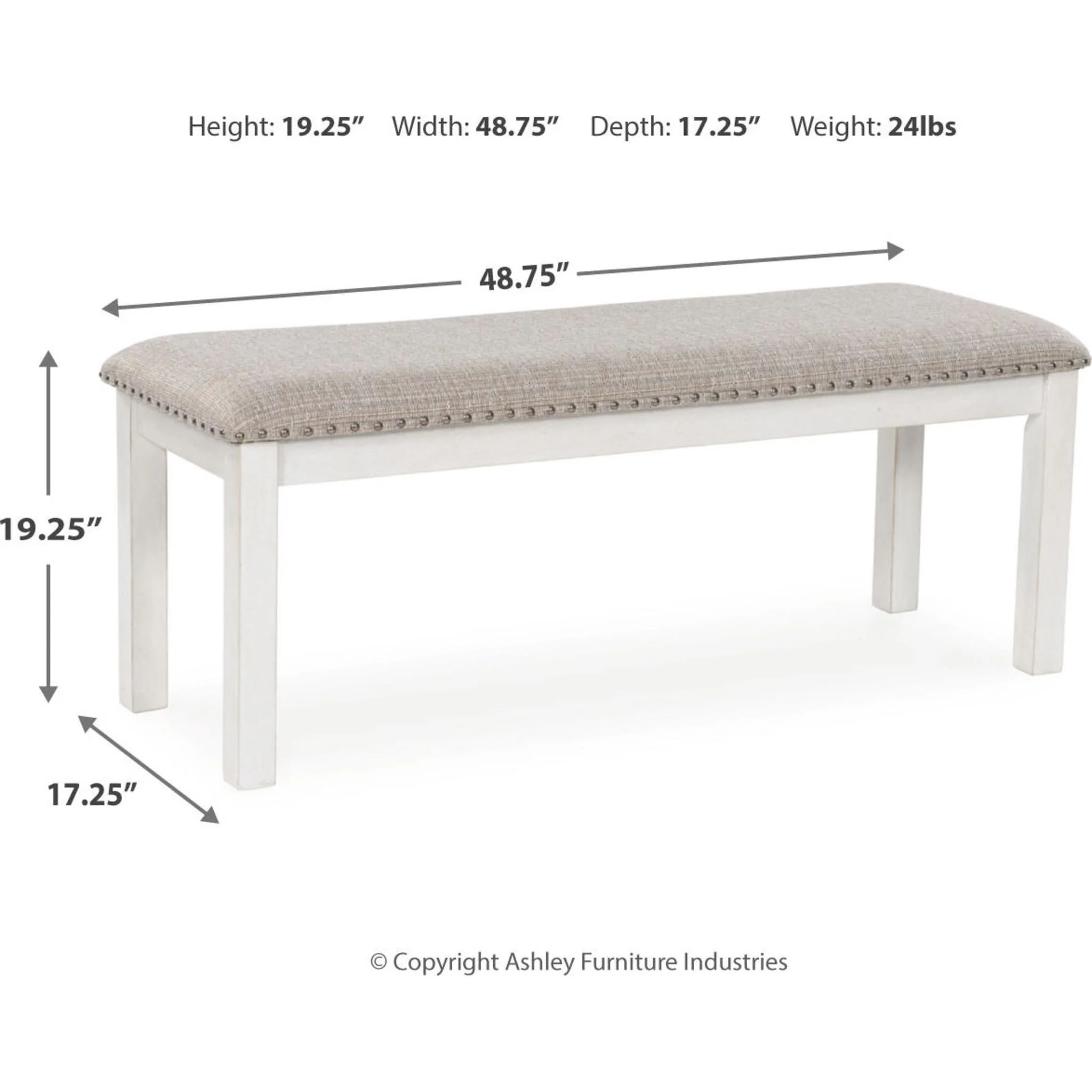 Robbinsdale Dining Bench - Antique White - (D642-00) - Image 5