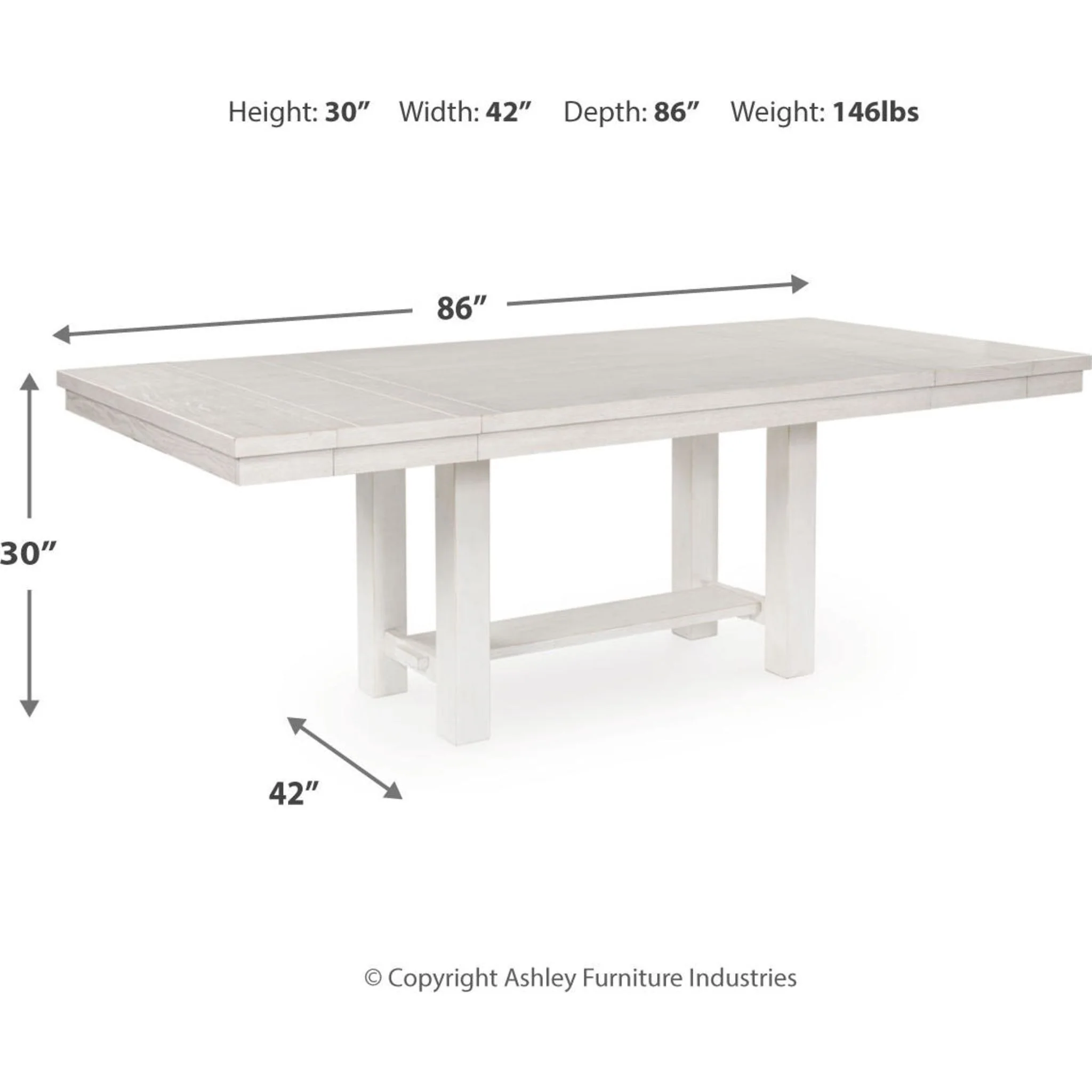 Robbinsdale Dining Extension Table - Antique White - (D642-45) - Image 5