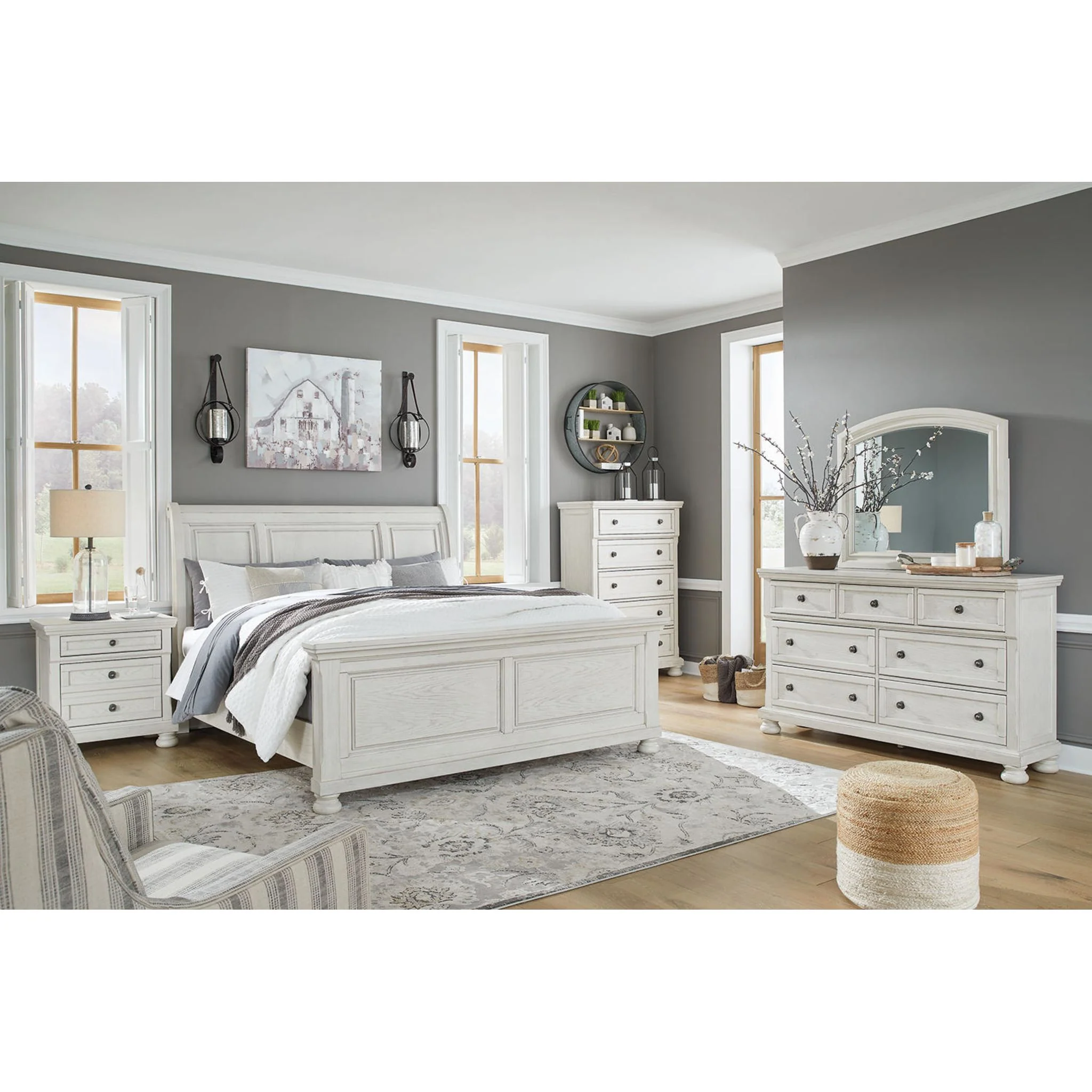 Robbinsdale Dresser and Mirror - Antique White - Image 21