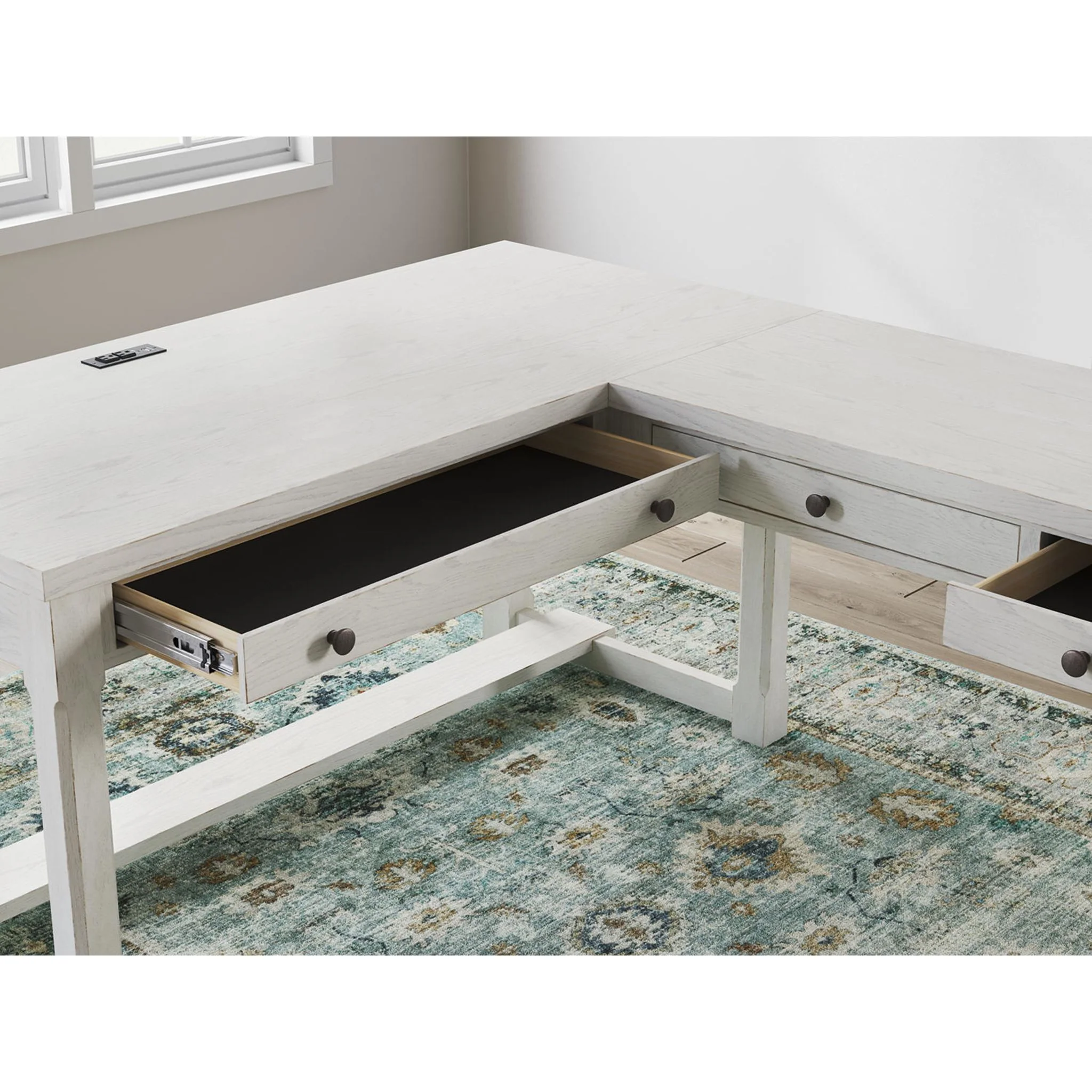 Robbinsdale L-Desk - Antique White - Image 7