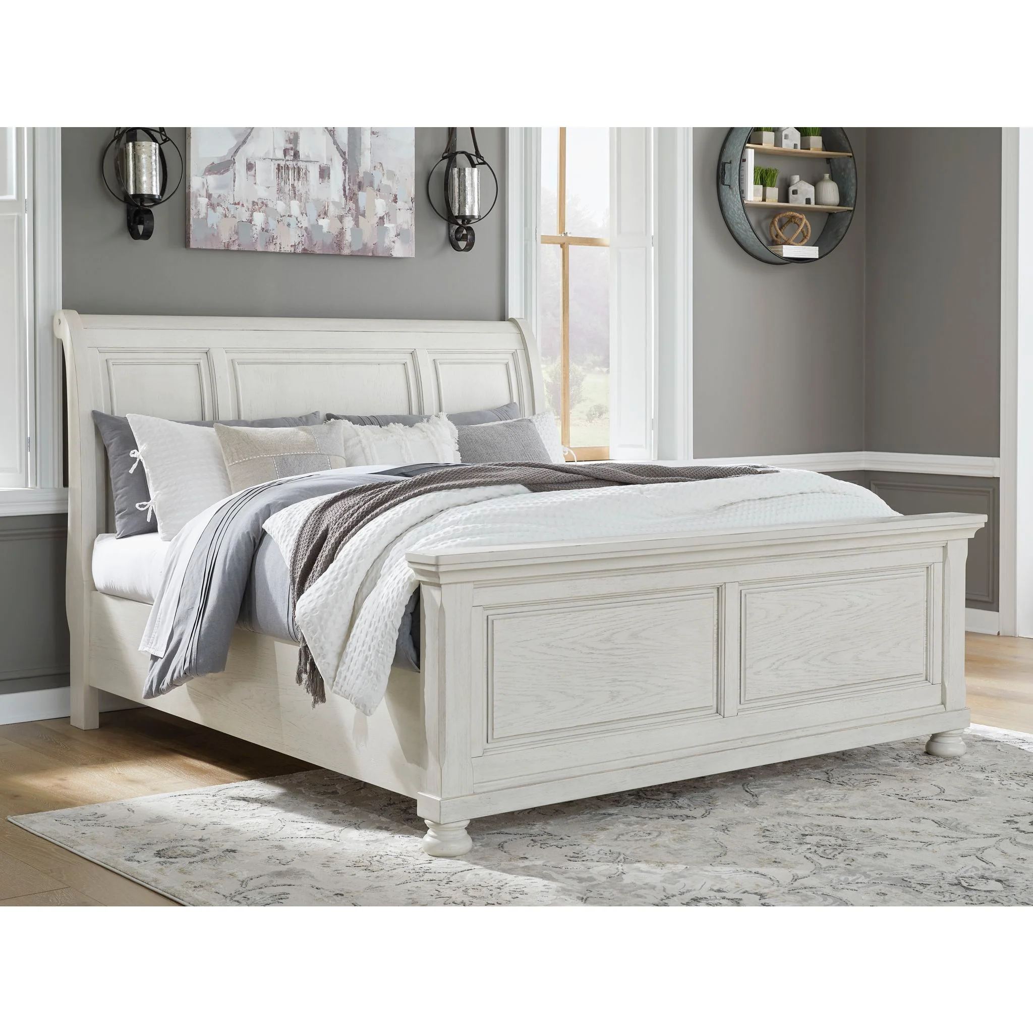 Robbinsdale Sleigh Bed - Antique White - Image 15