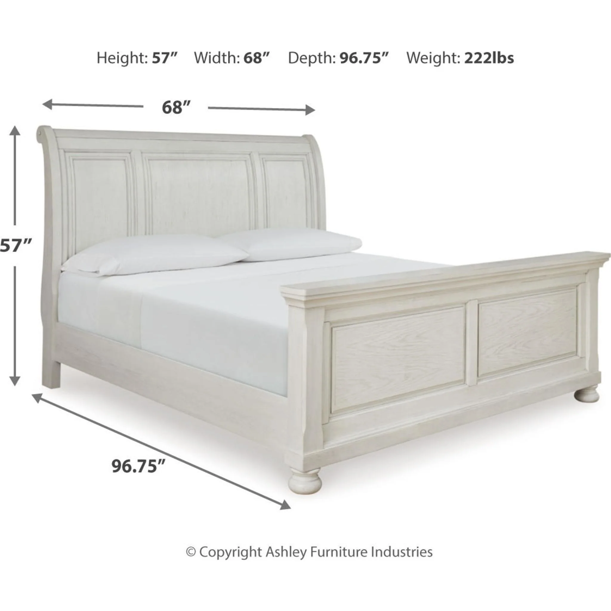 Robbinsdale Sleigh Bed - Antique White - Image 6