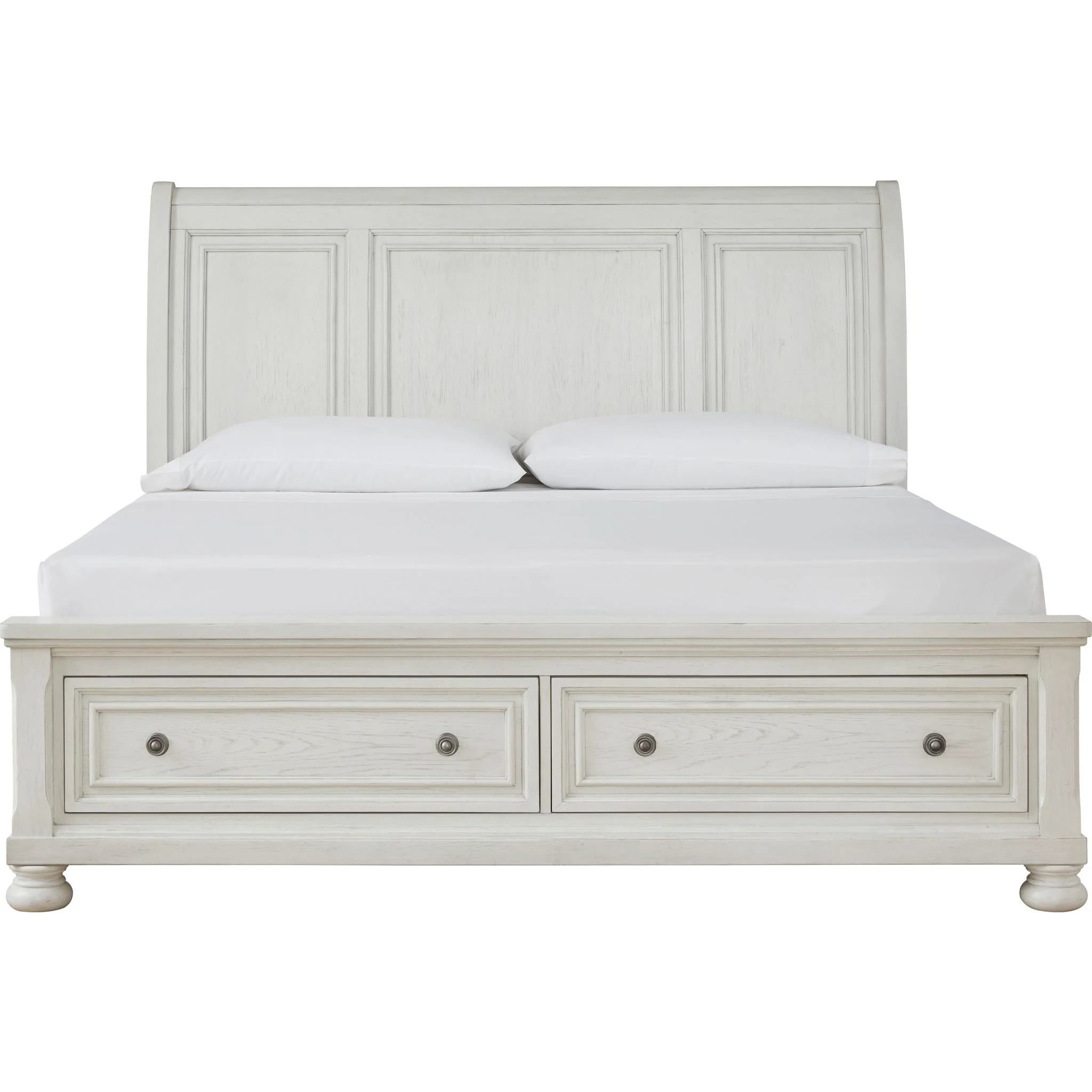 Robbinsdale Sleigh Storage Bed - Antique White - Image 10