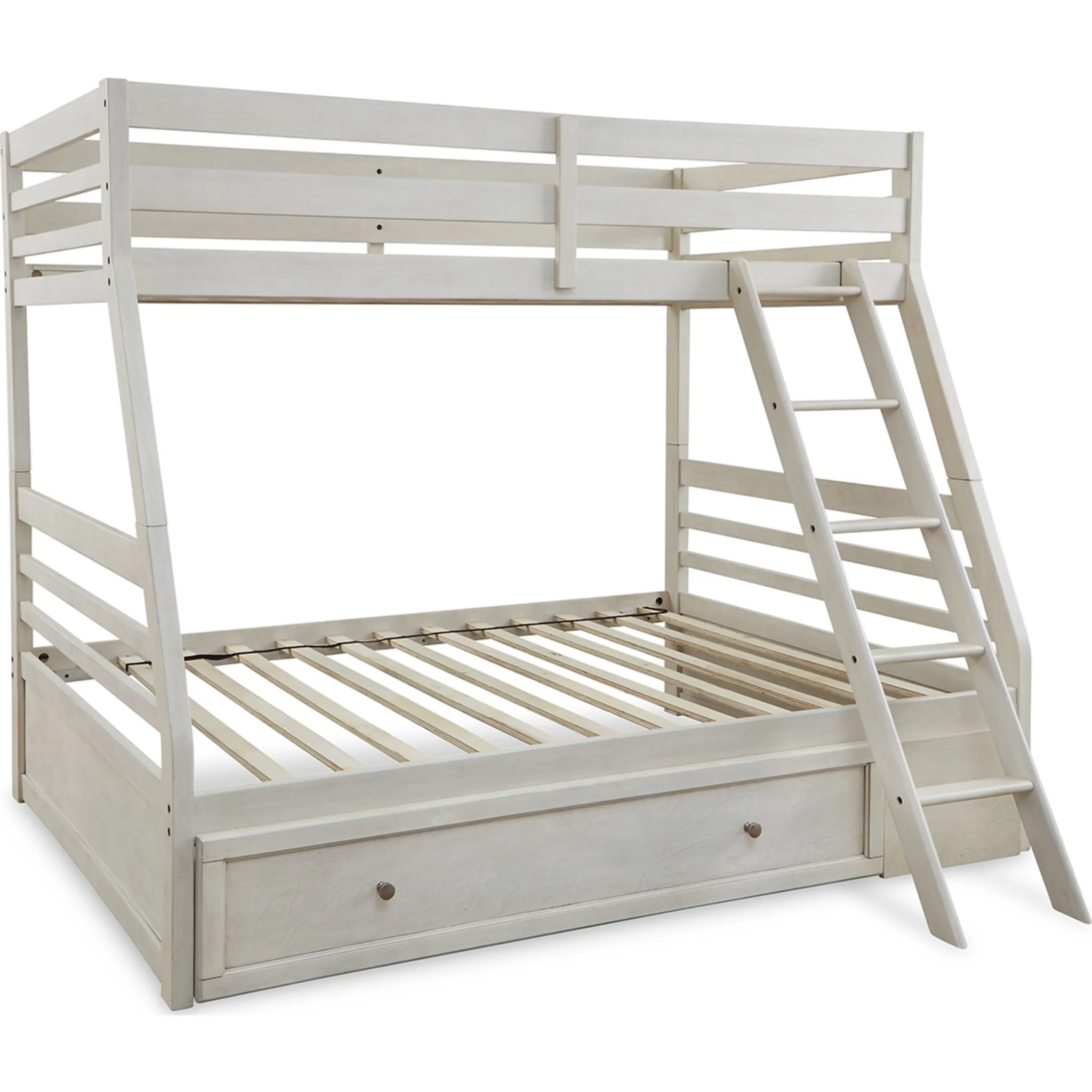 Robbinsdale Twin/Full Bunk Bed with Storage - Antique White - Image 3