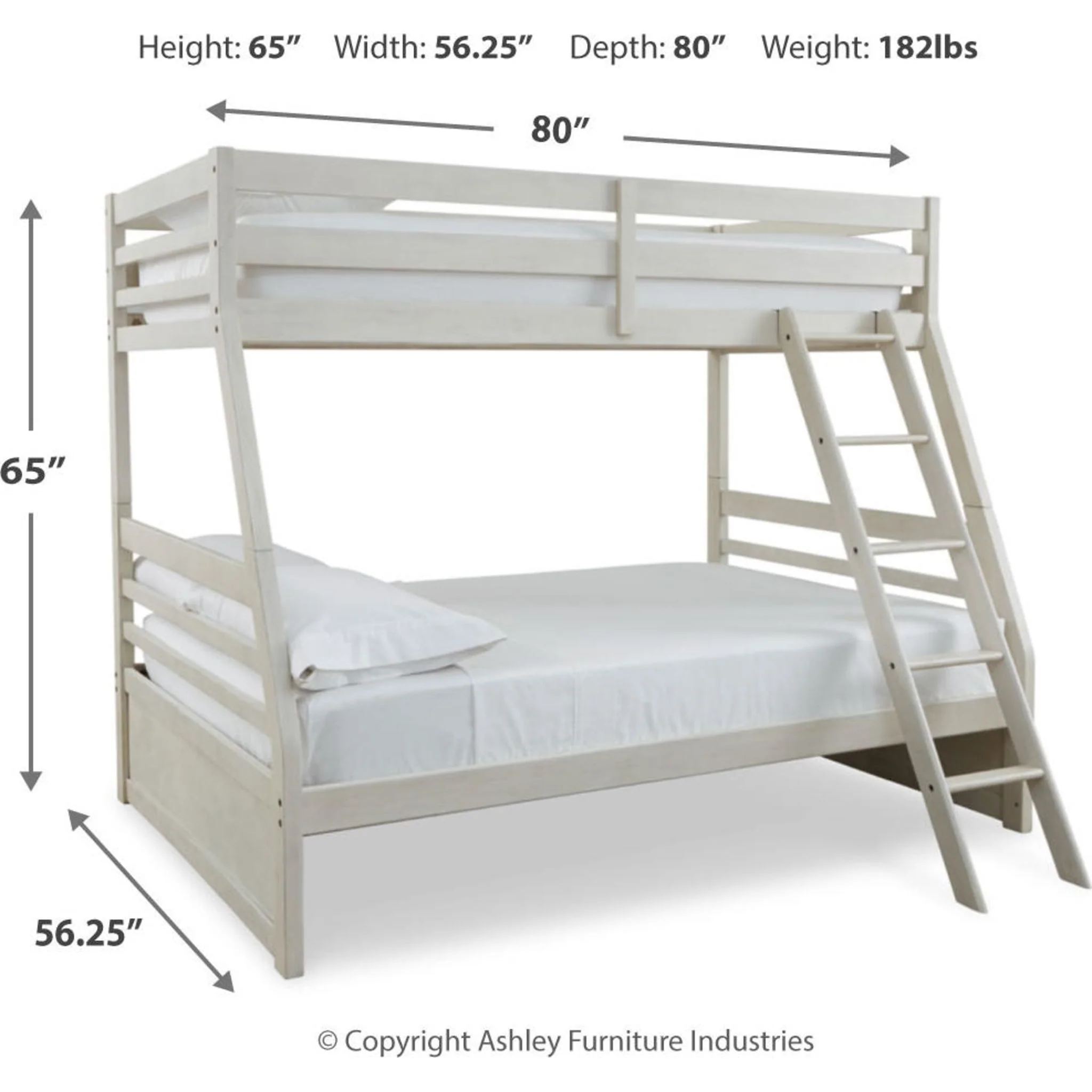 Robbinsdale Twin/Full Bunk Bed - Antique White - Image 13