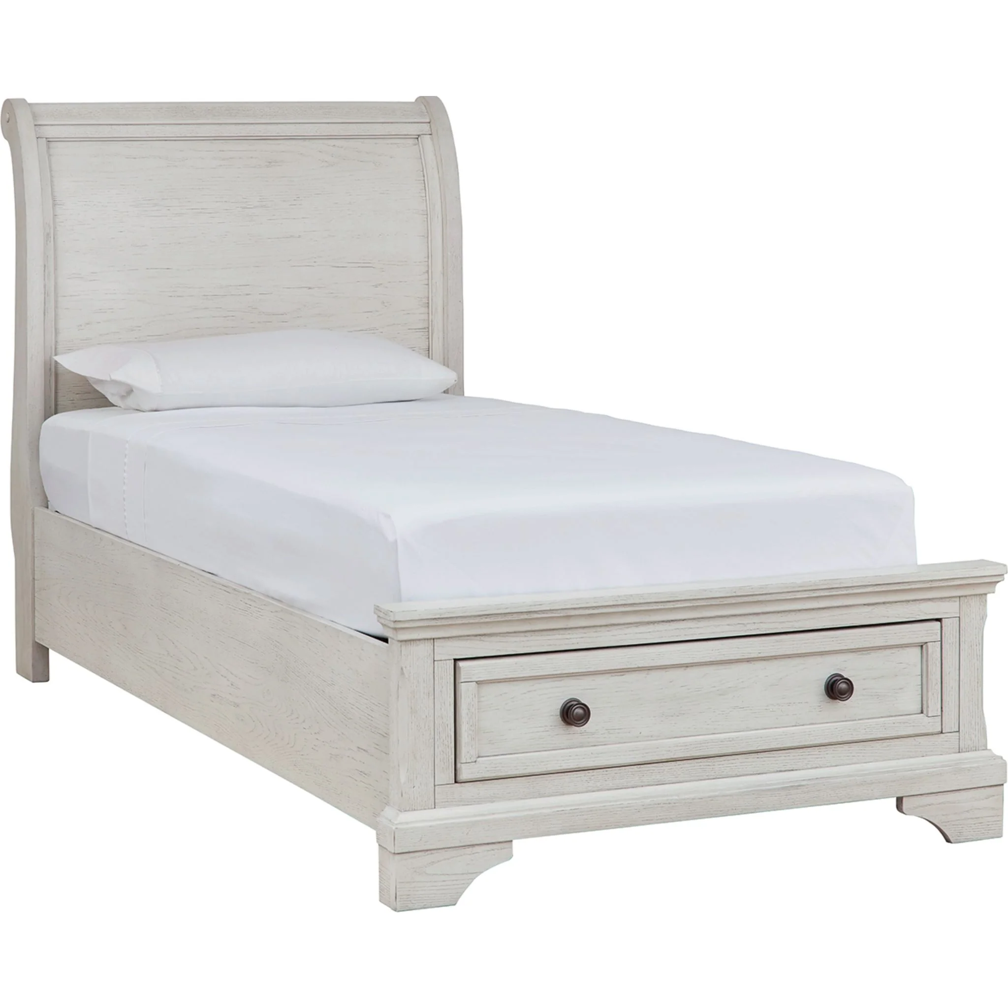 Robbinsdale Sleigh Storage Bed - Antique White