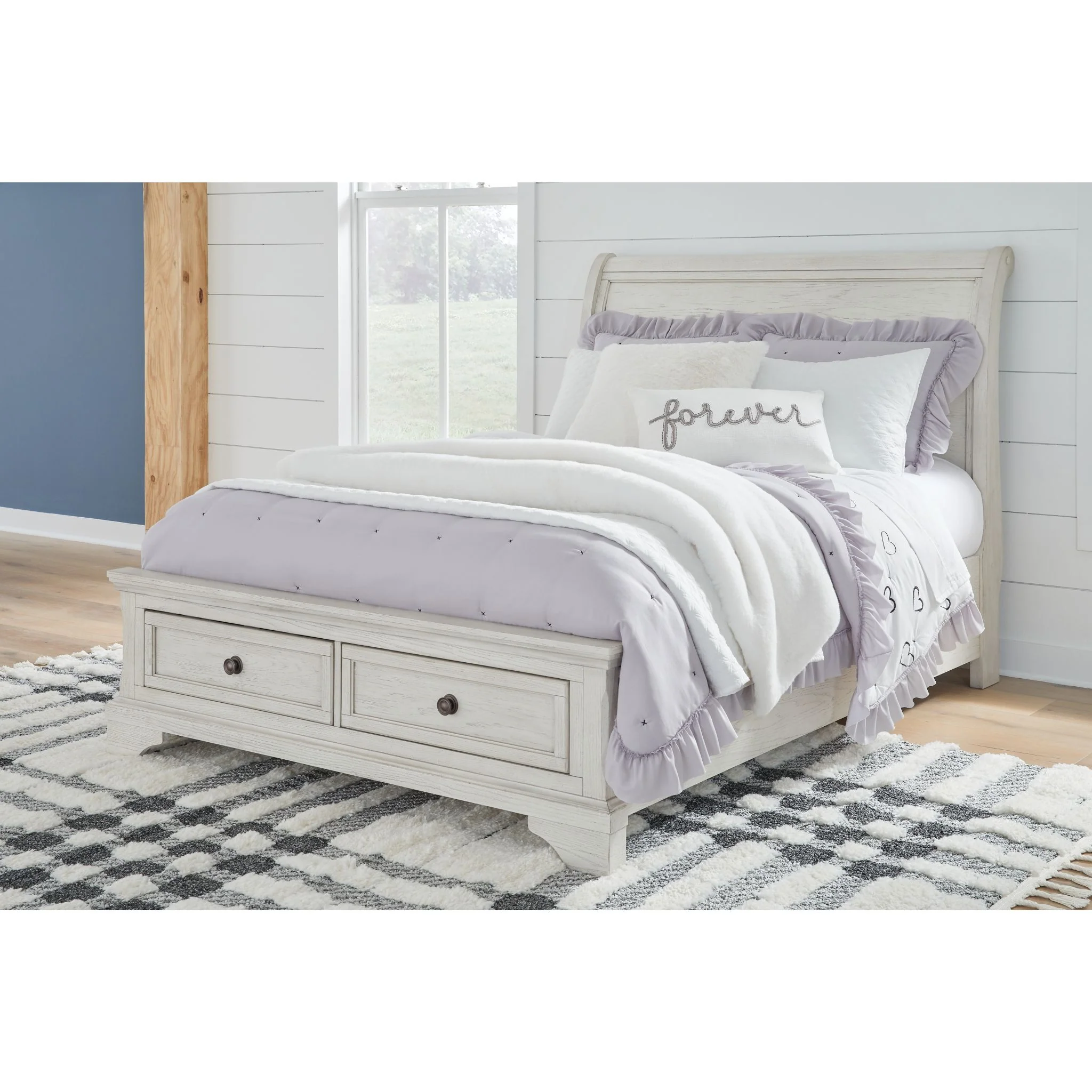 Robbinsdale Sleigh Storage Bed - Antique White - Image 14
