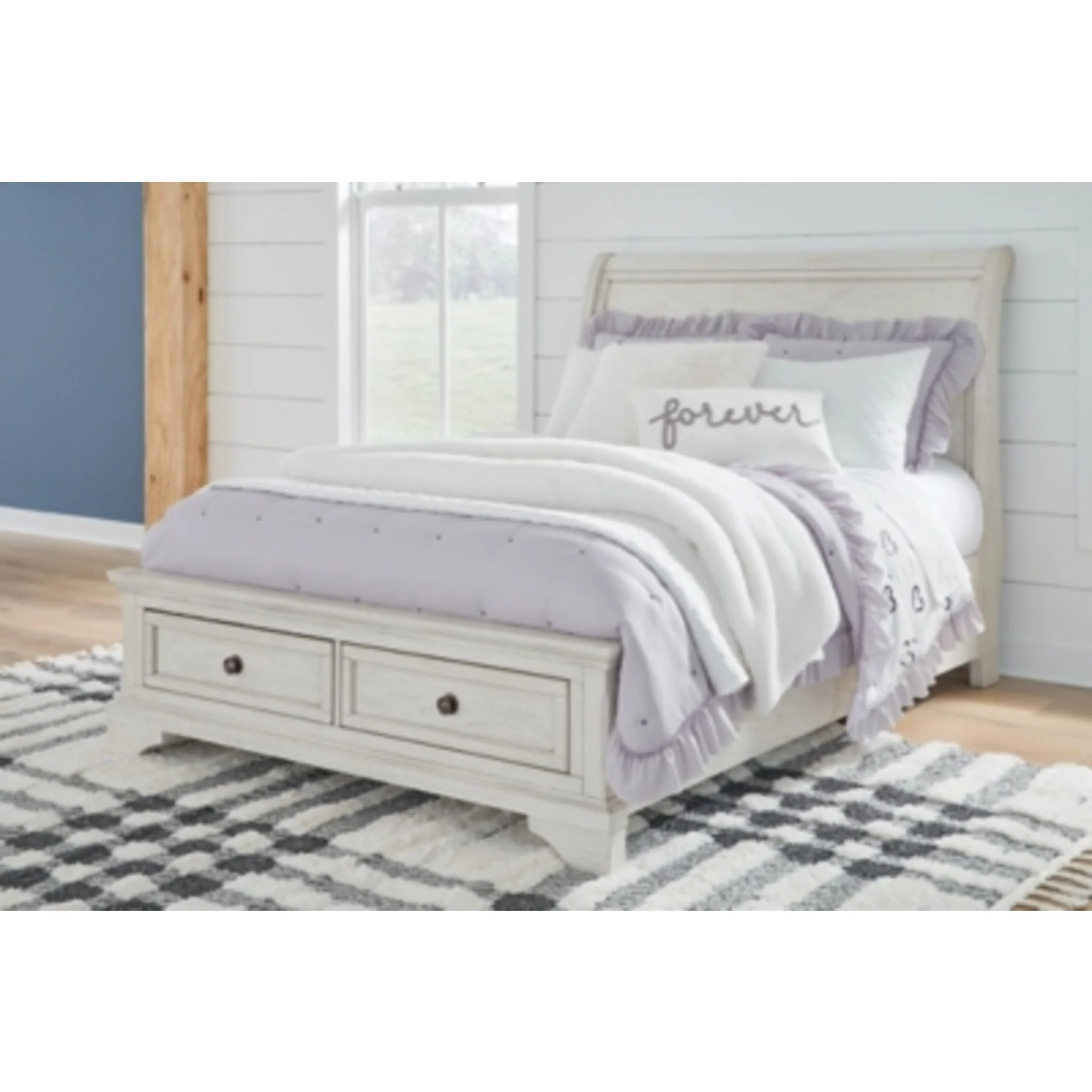 Robbinsdale Sleigh Storage Bed - Antique White - Image 20