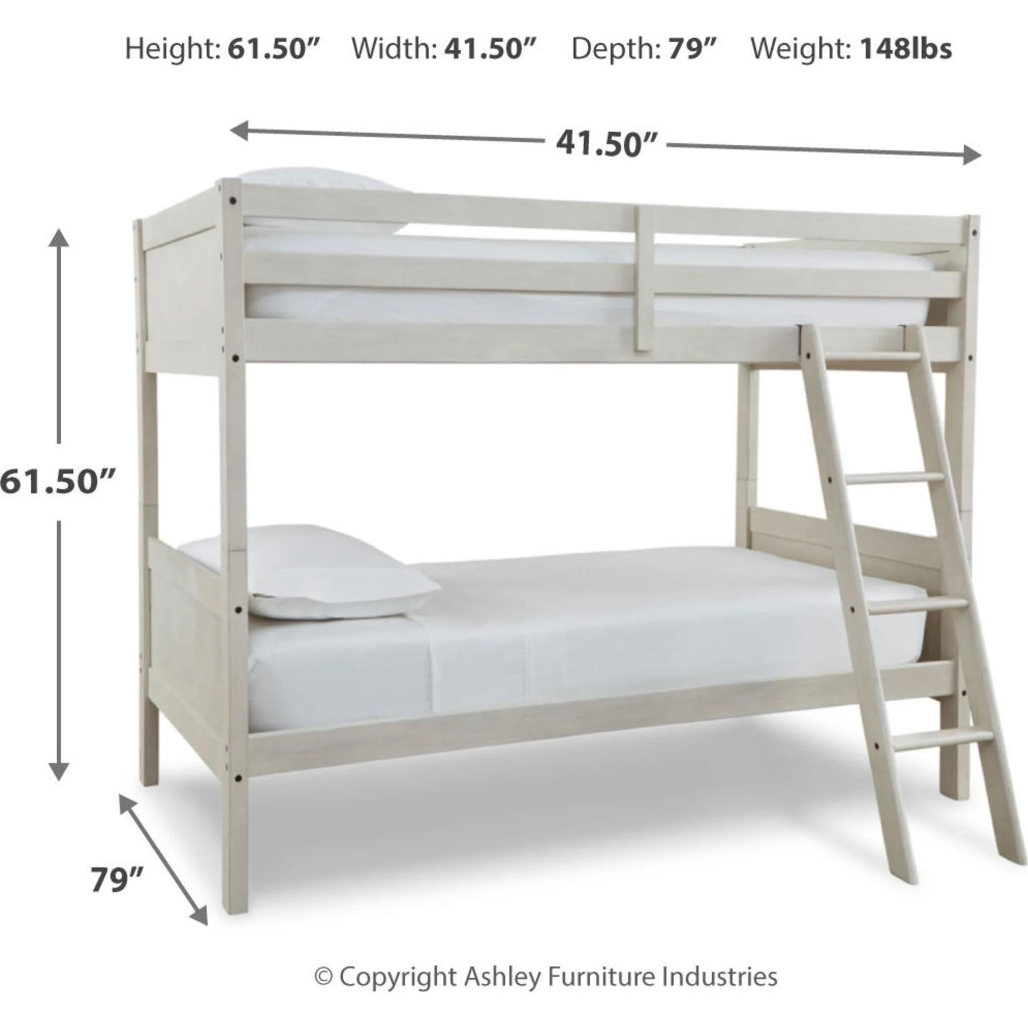 Robbinsdale Twin/Twin Bunk Bed - Antique White - Image 5