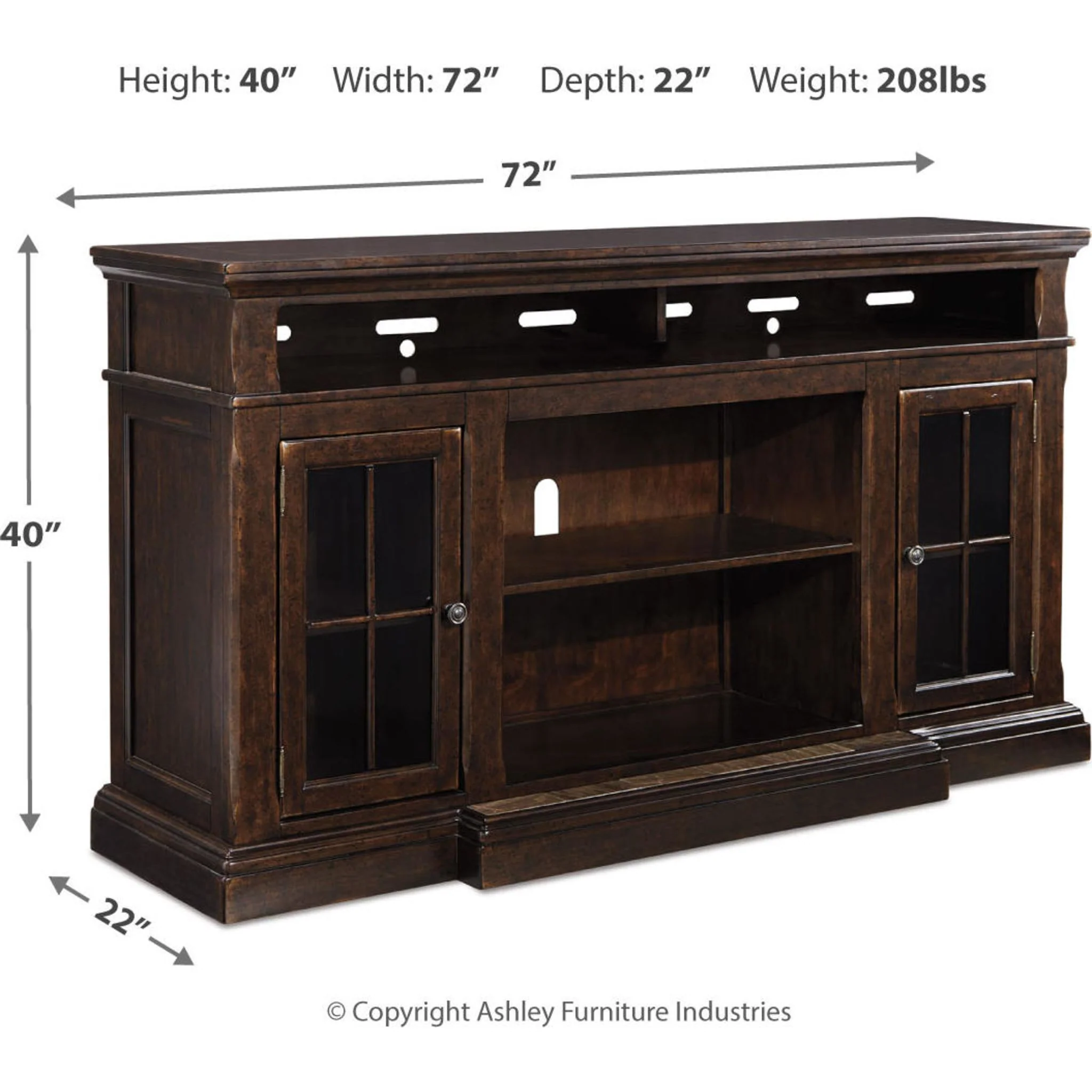 Roddinton TV Stand - Dark Brown - Image 30