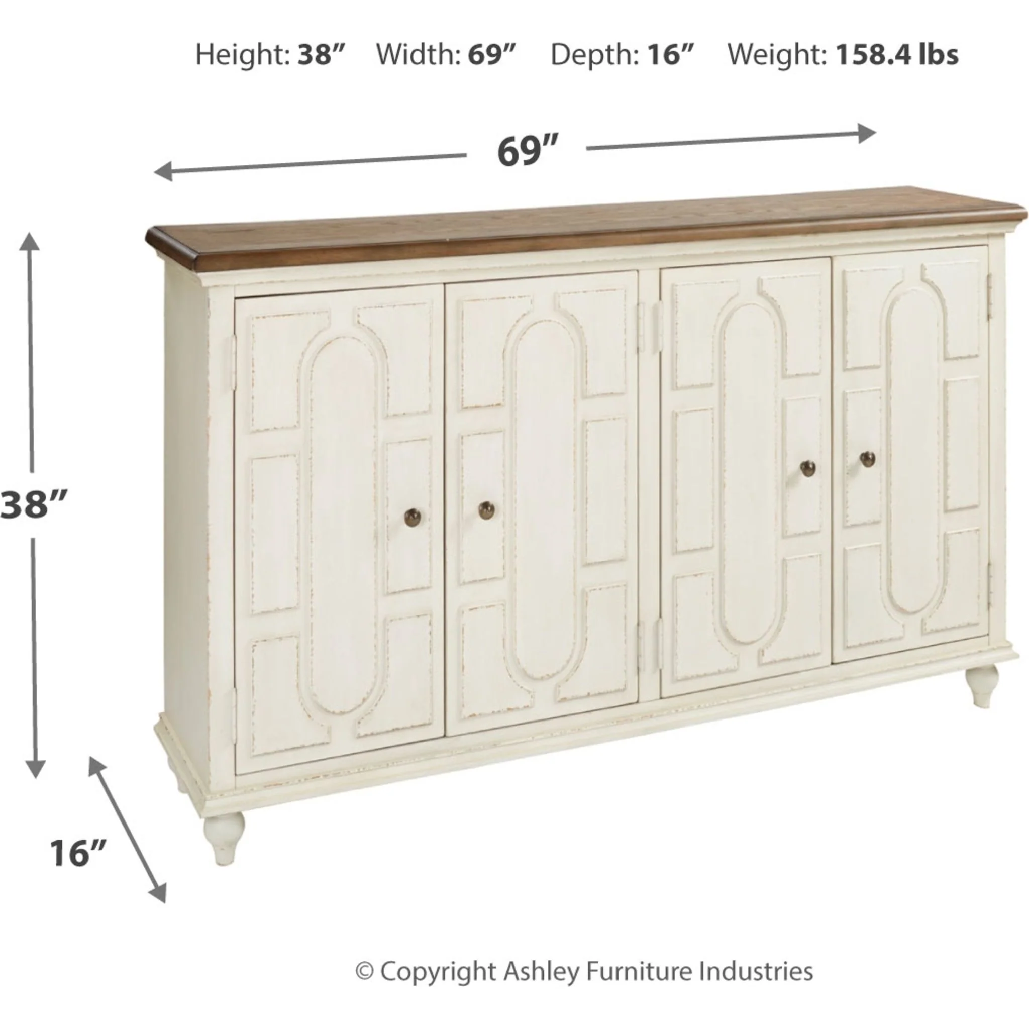 Roranville Cabinet - Antique White - Image 4