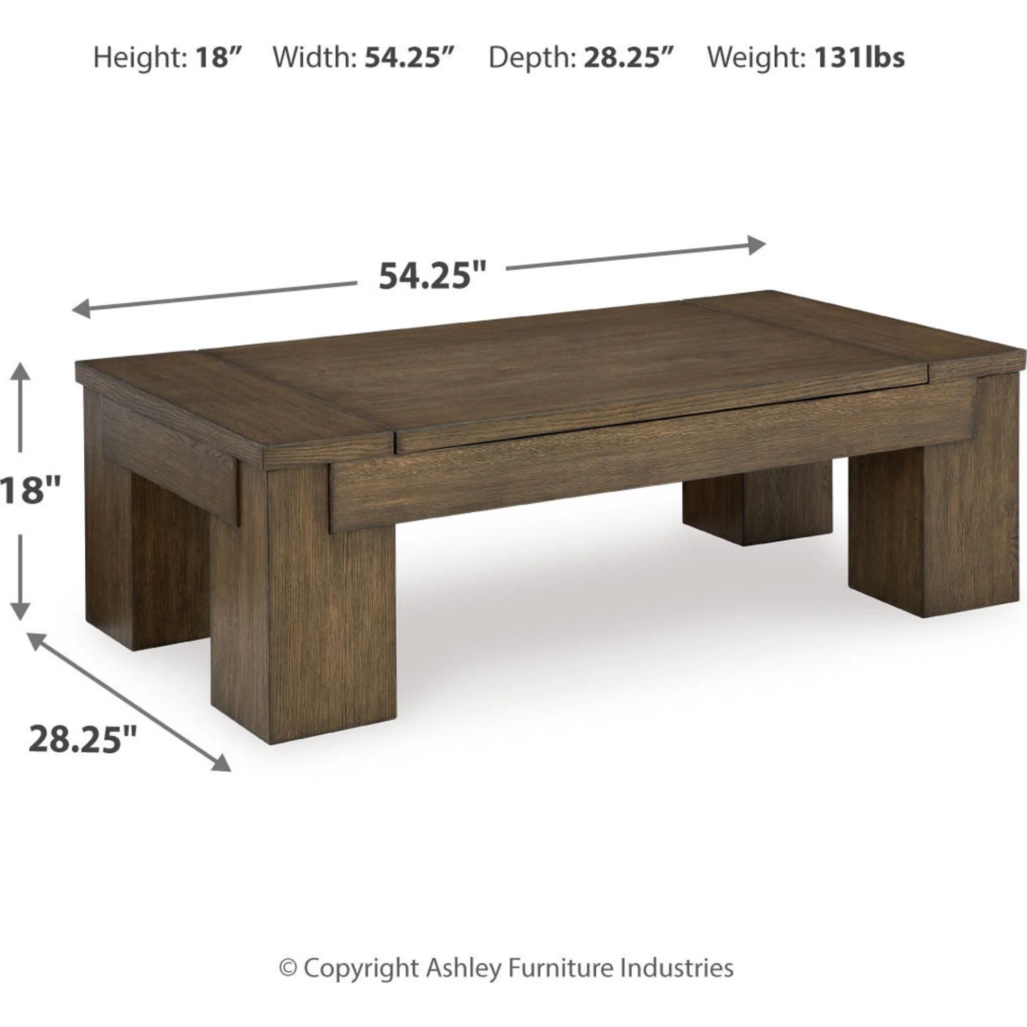 Rosswain Coffee Table - Warm Brown - Image 8