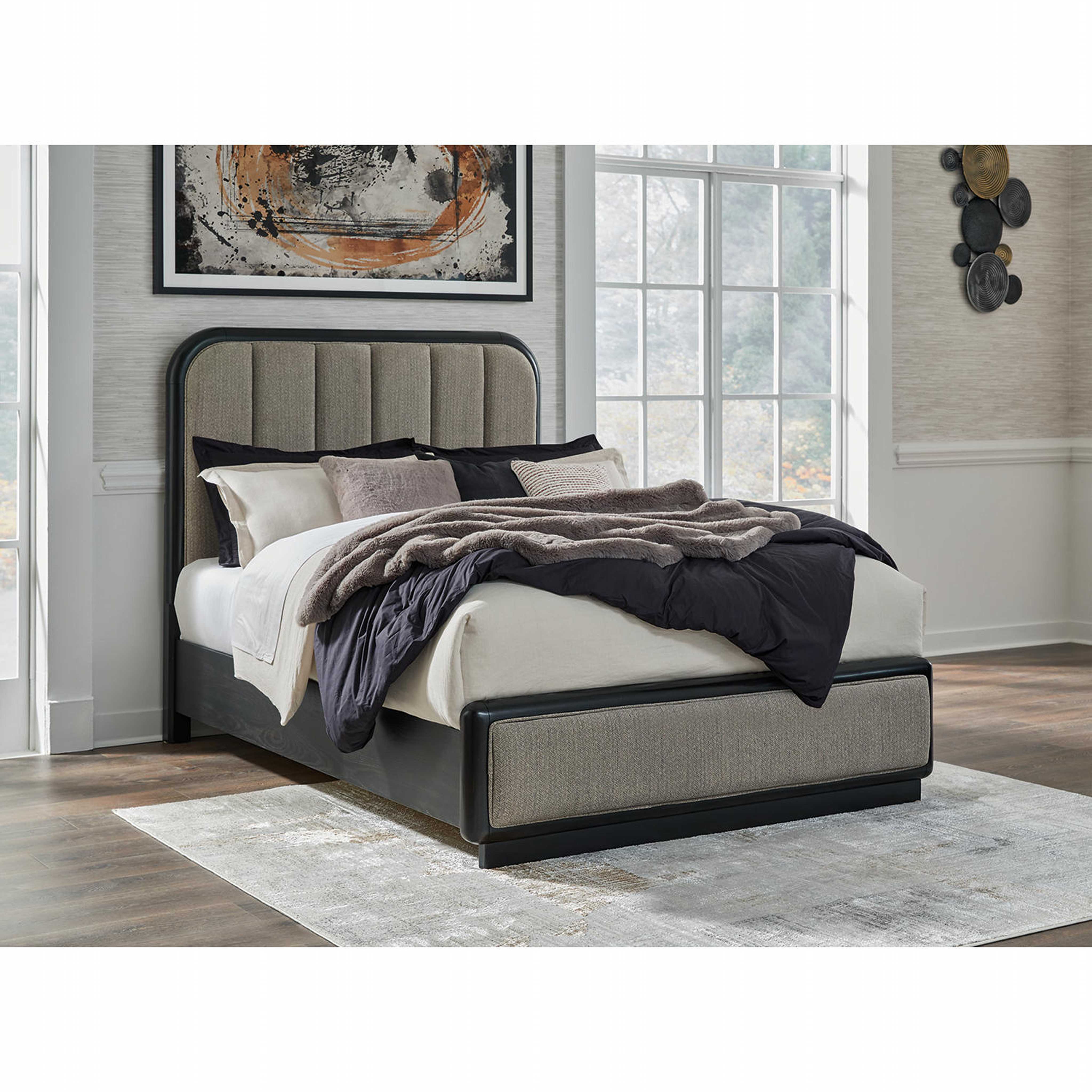 Rowanbeck 6 Piece Queen Panel Bedroom - Gray/Black - Image 3
