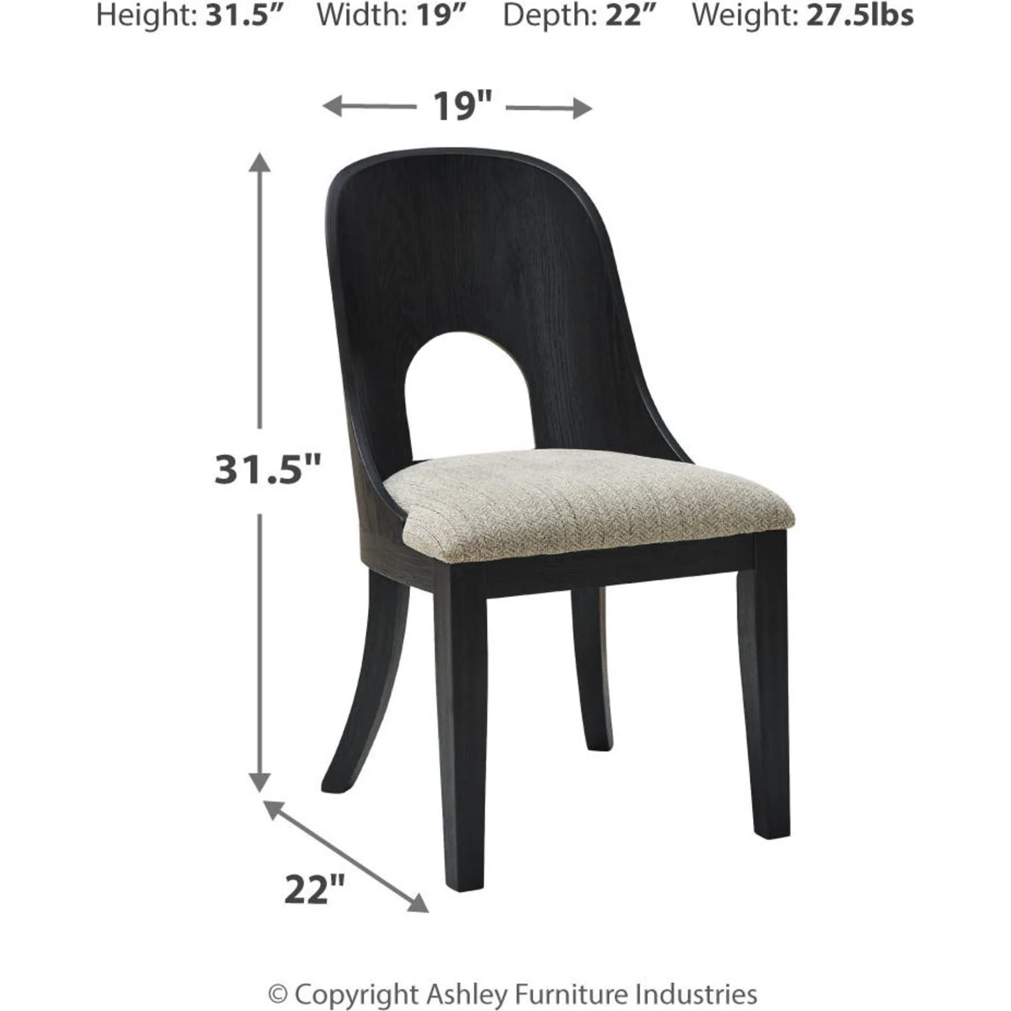 Rowanbeck Dining Chair - Gray/Black - (D821-01) - Image 12