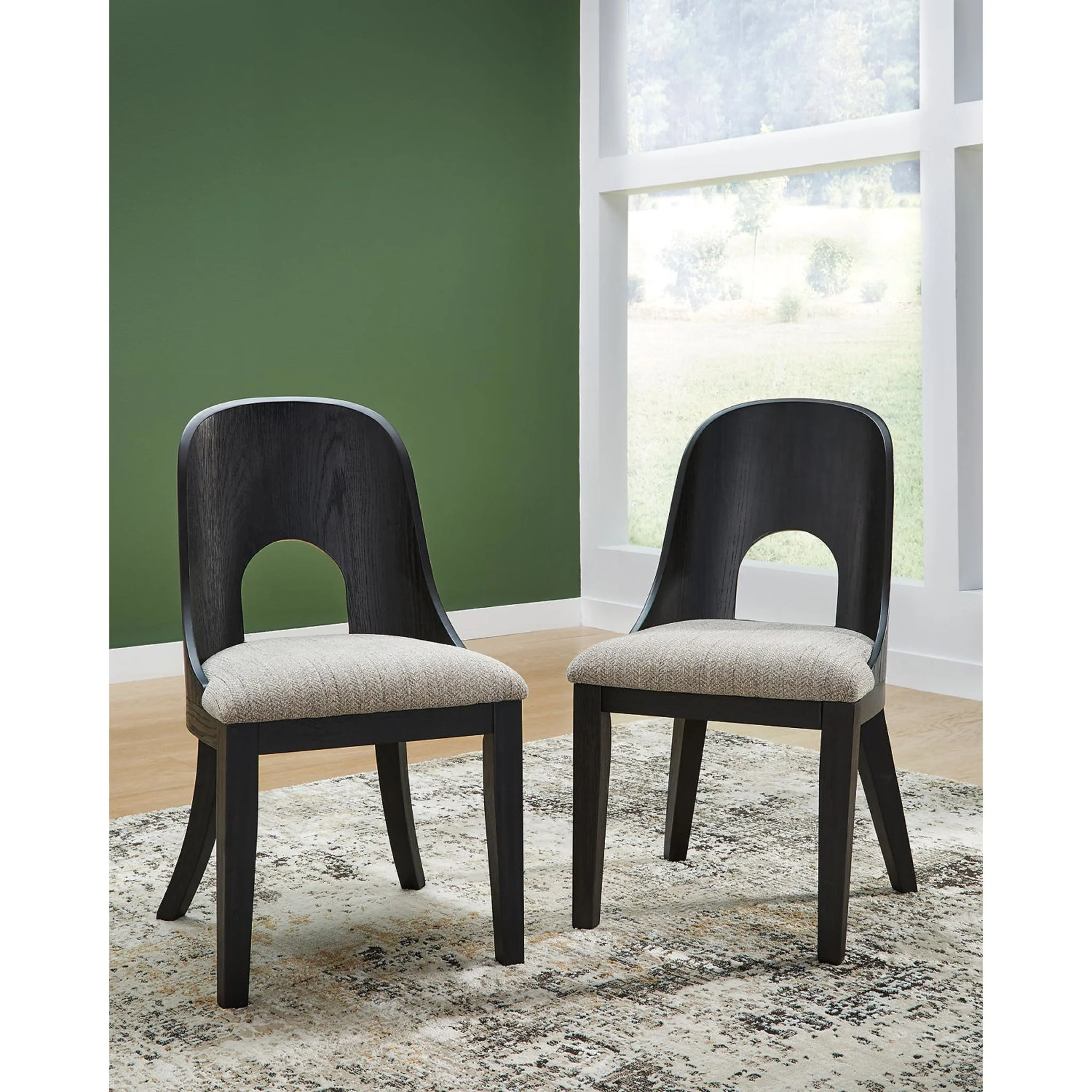 Rowanbeck Dining Chair - Gray/Black - (D821-01) - Image 2