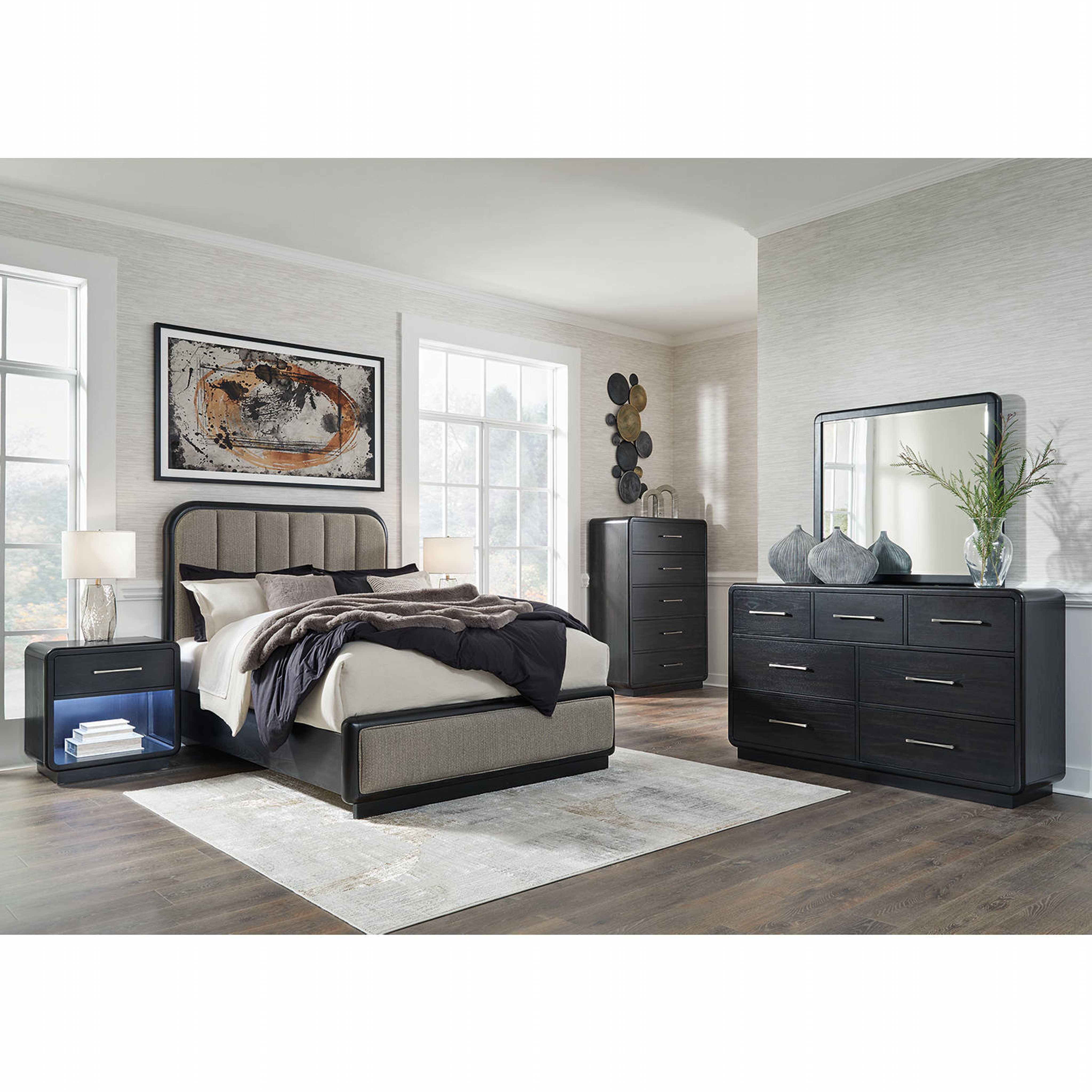 Rowanbeck Panel Bed - Gray/Black - Image 10