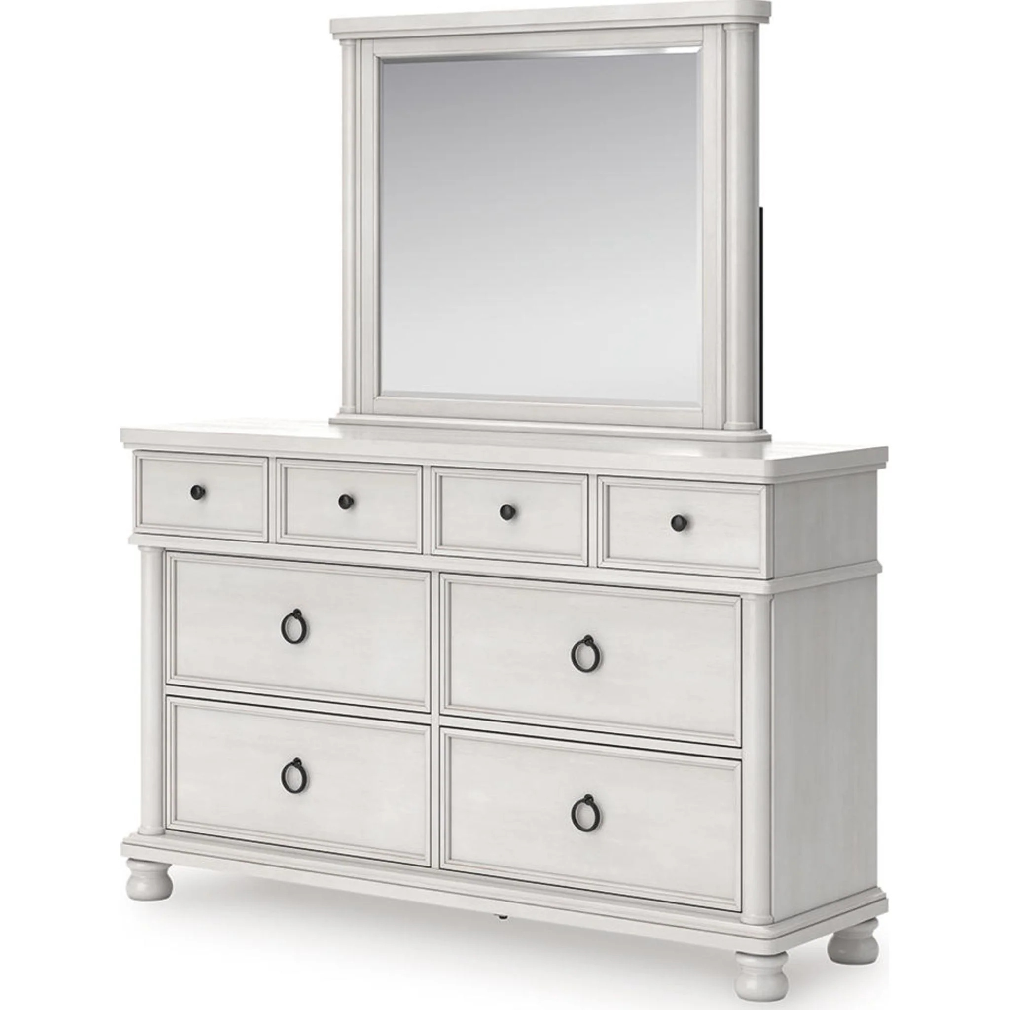 Rowlenstown 6 Piece King Poster Bedroom - Antique White - Image 2