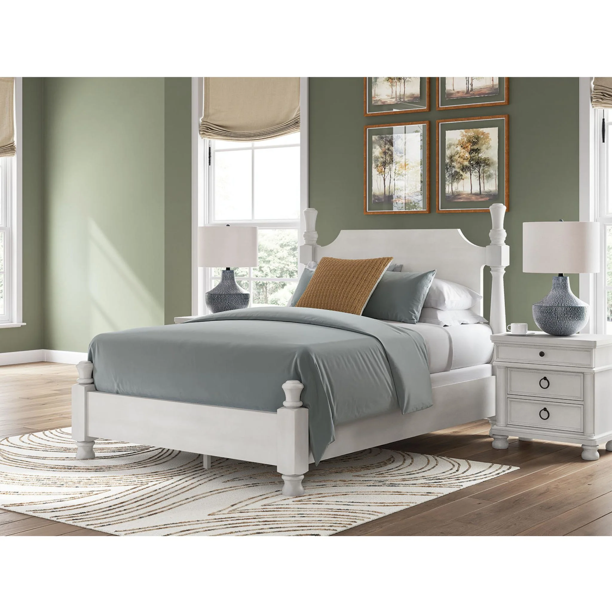 Rowlenstown 6 Piece Queen Poster Bedroom - Antique White - Image 16