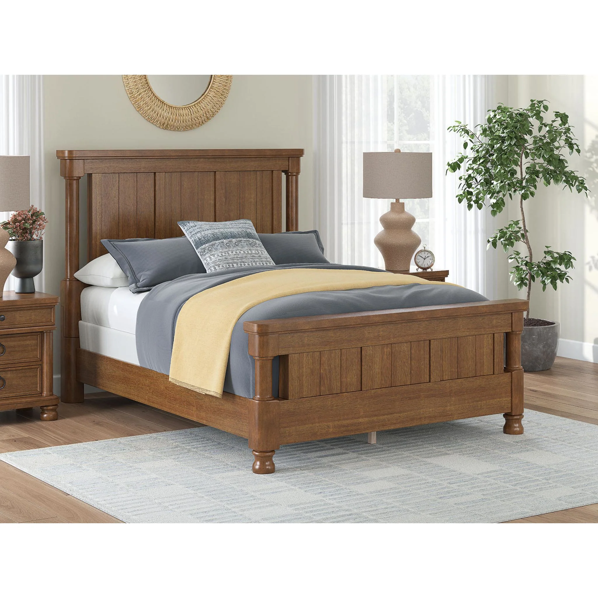 Rowlenstown 6 Piece Queen Poster Bedroom - Brown - Image 13