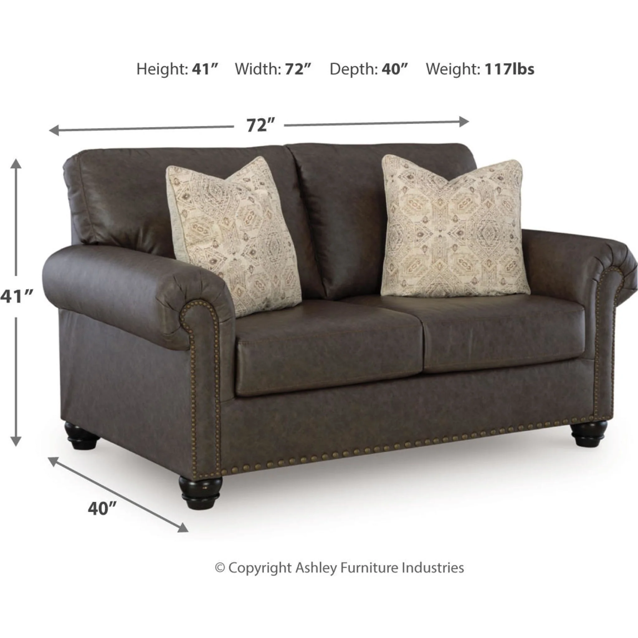 Roxmere Loveseat - Umber - Image 3