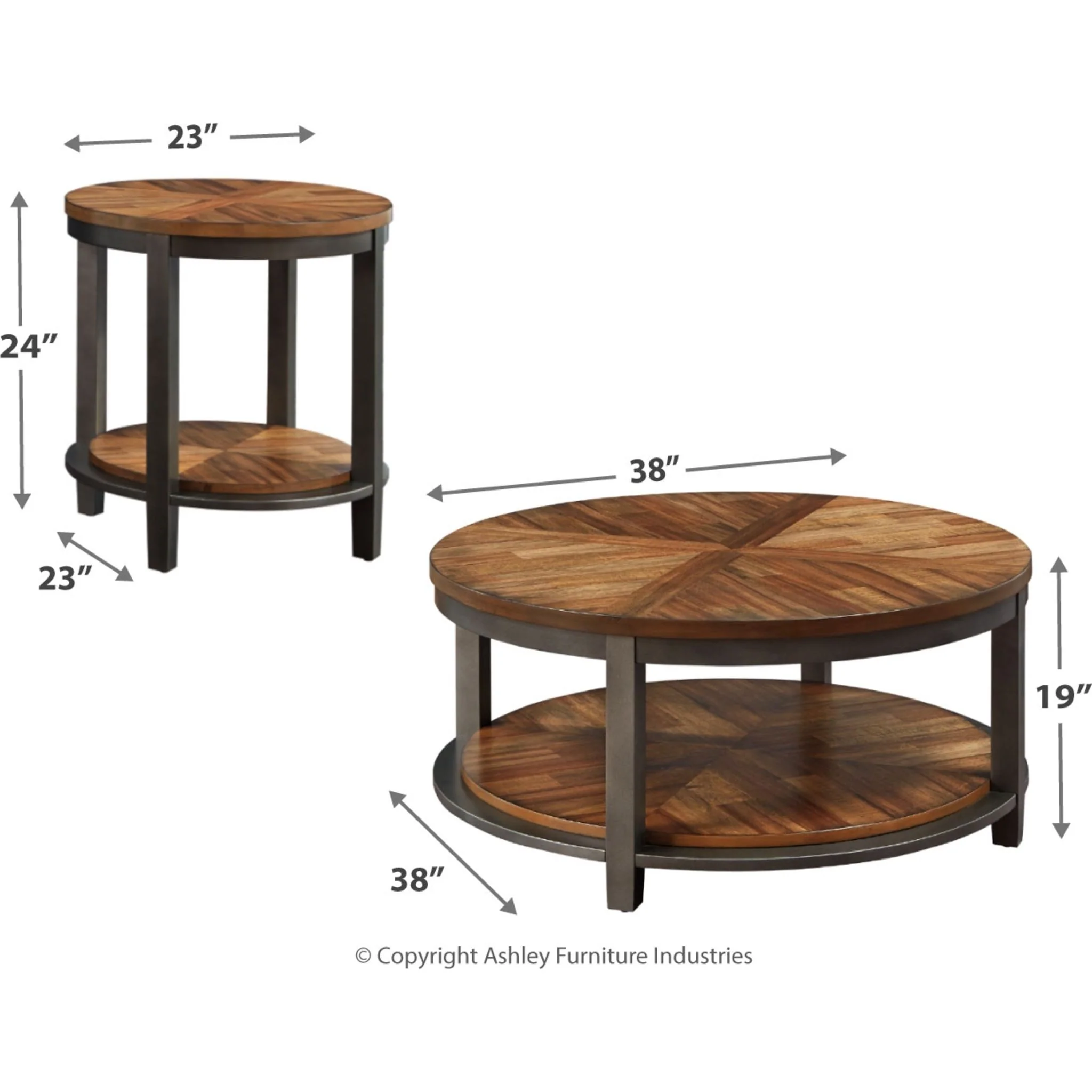 Roybeck 3 Pack Tables - Brown - Image 4