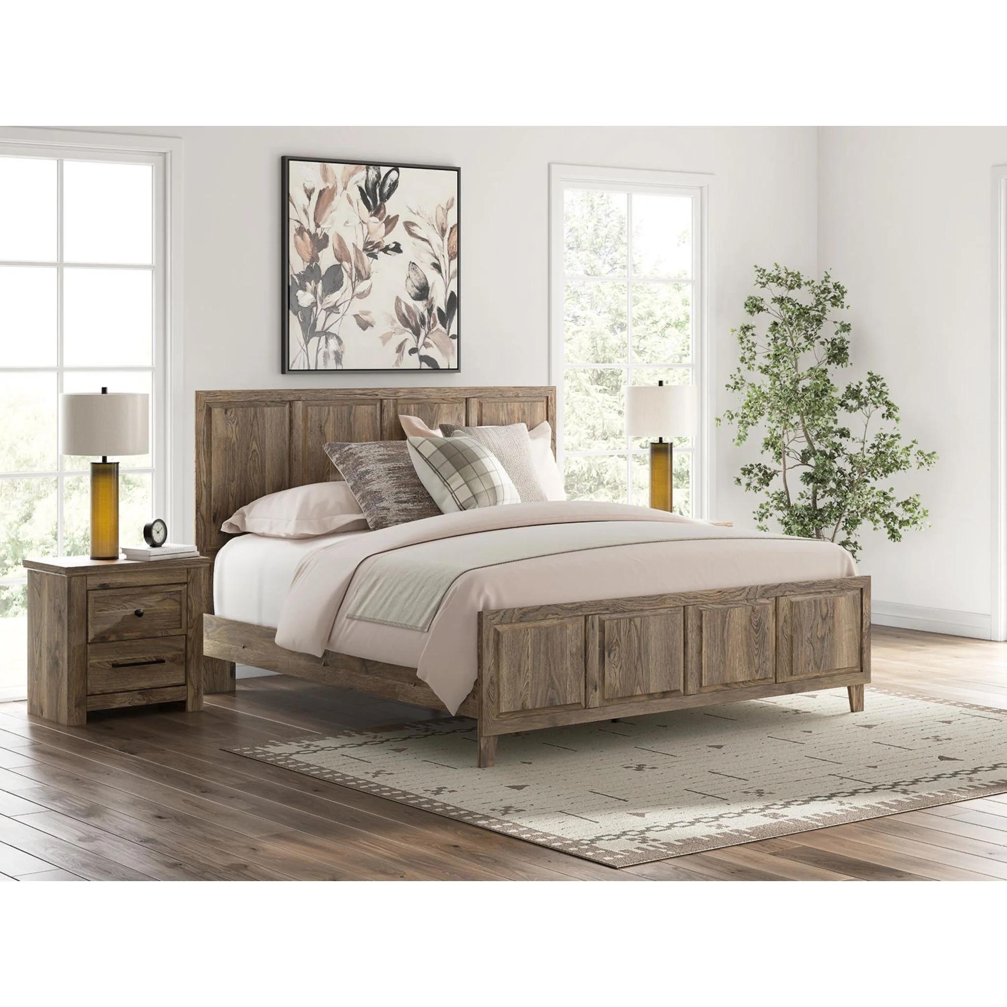 Rusticott 6 Piece King Panel Bedroom - Brown - Image 16