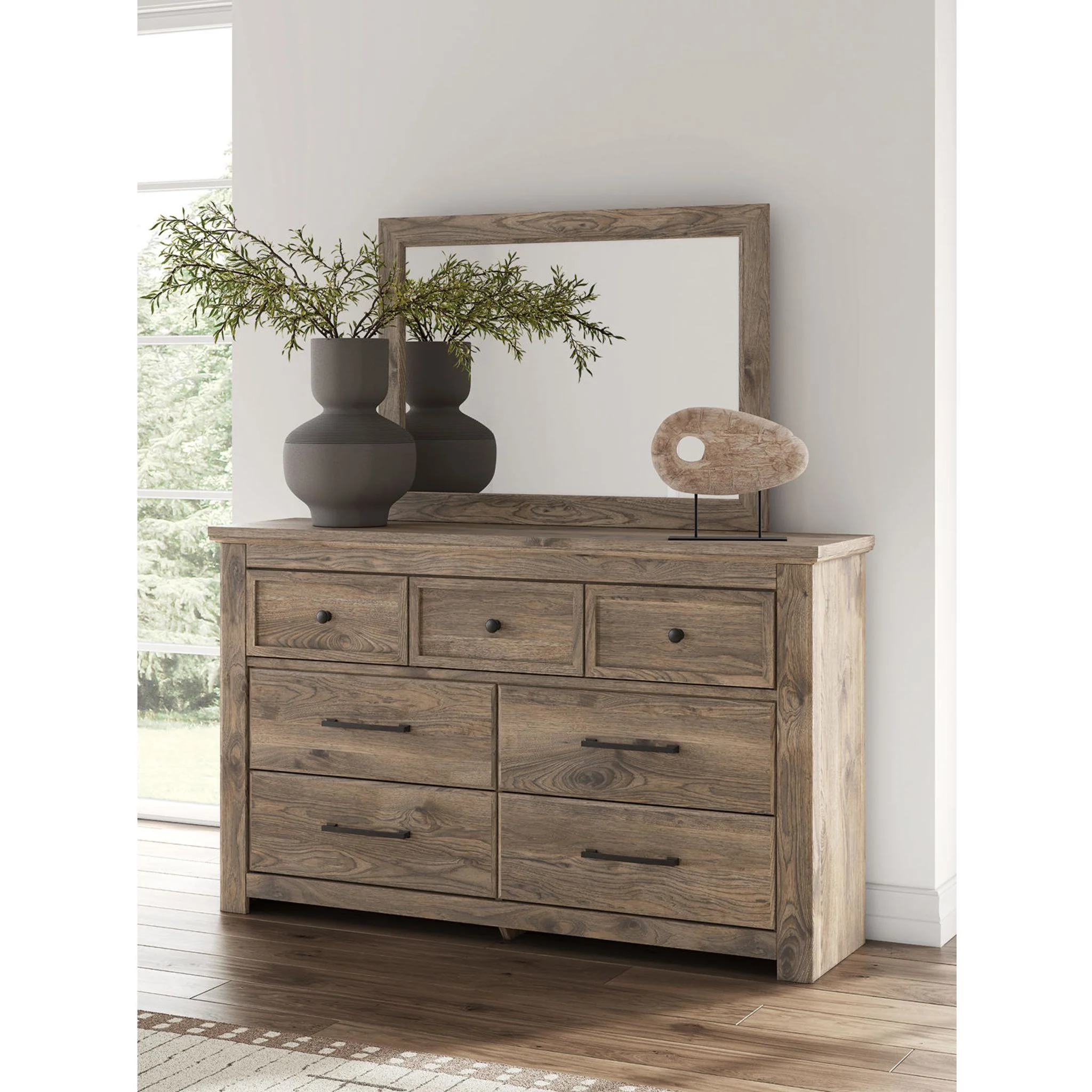 Rusticott 6 Piece King Panel Bedroom - Brown - Image 9