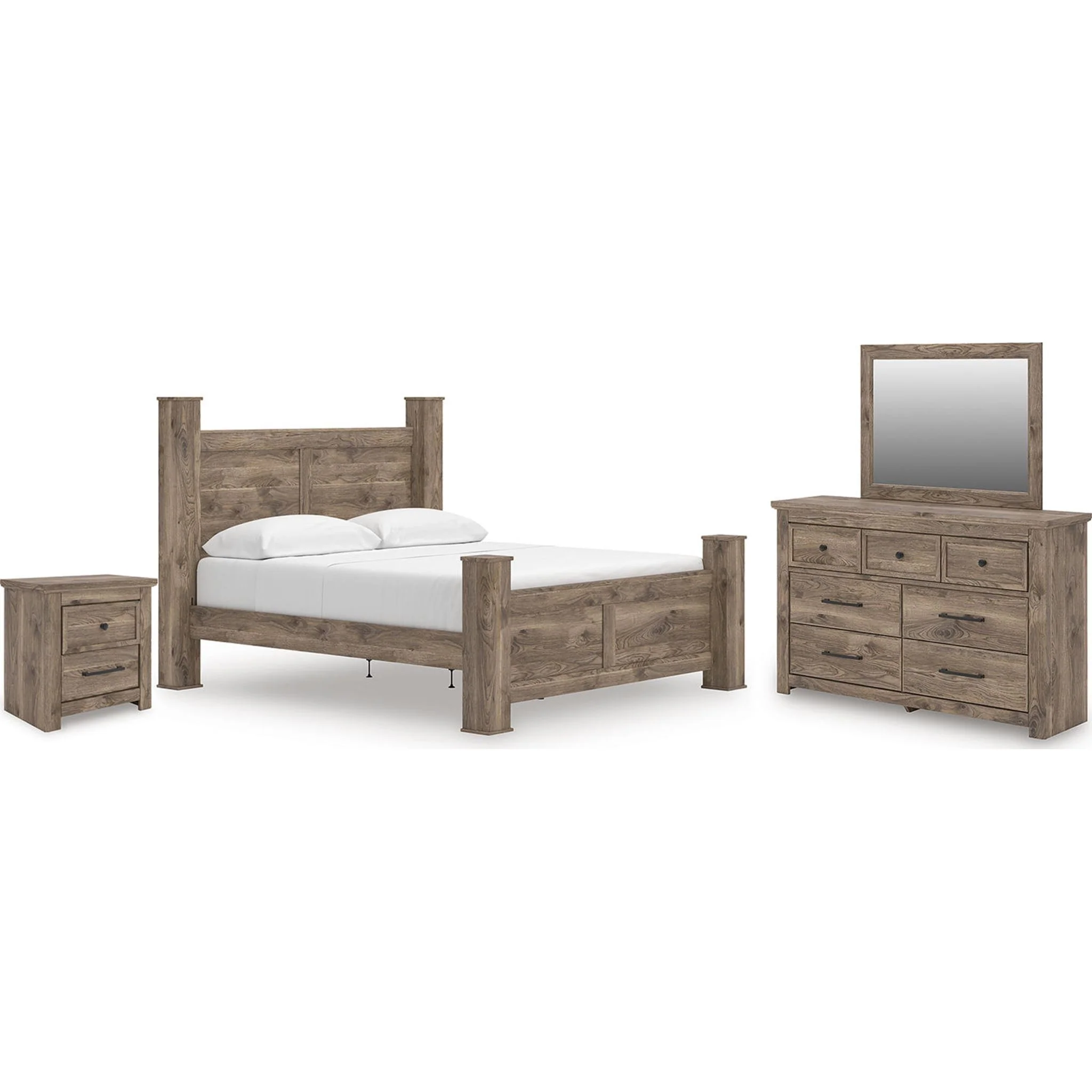 Rusticott 6 Piece King Poster Bedroom - Brown