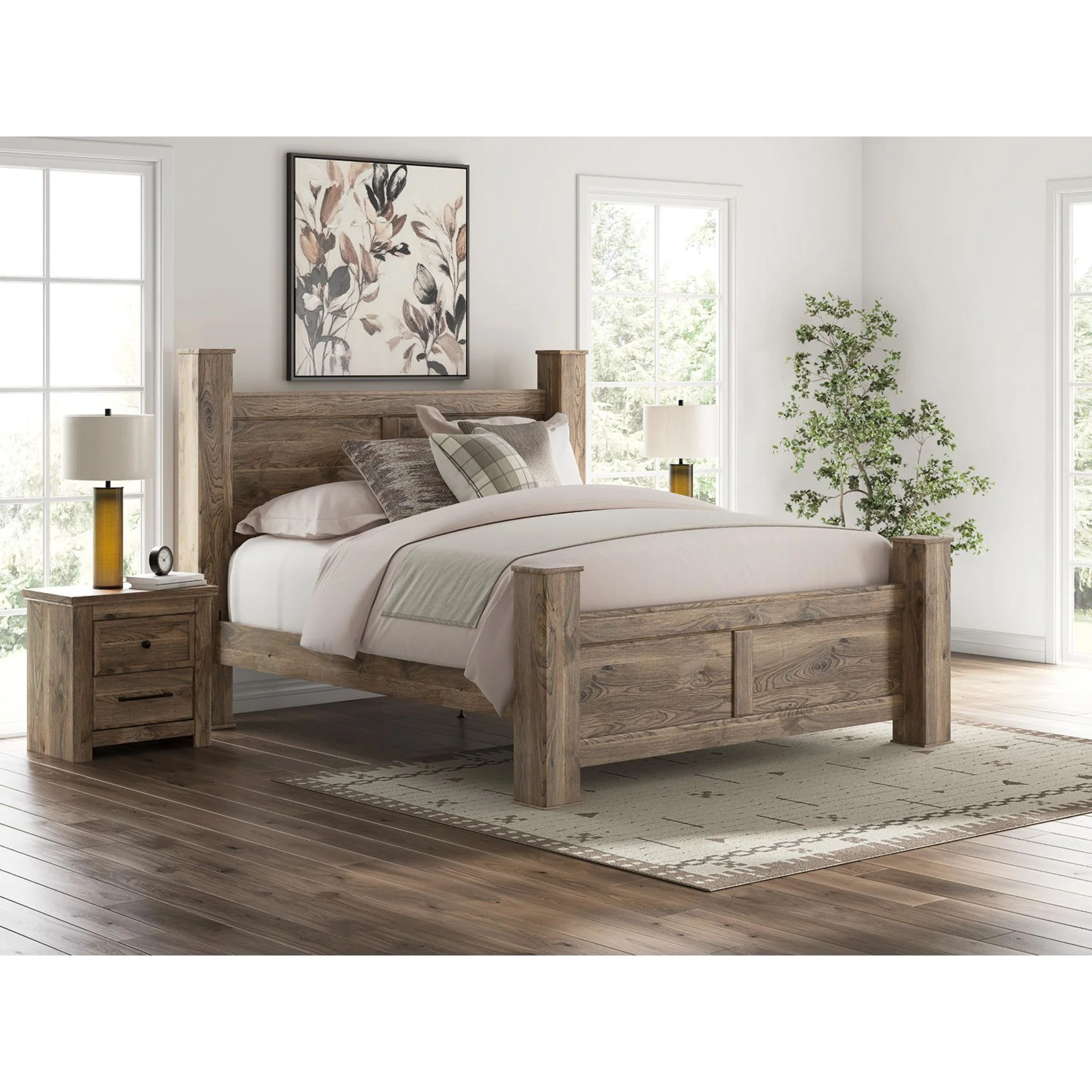 Rusticott 6 Piece King Poster Bedroom - Brown - Image 16