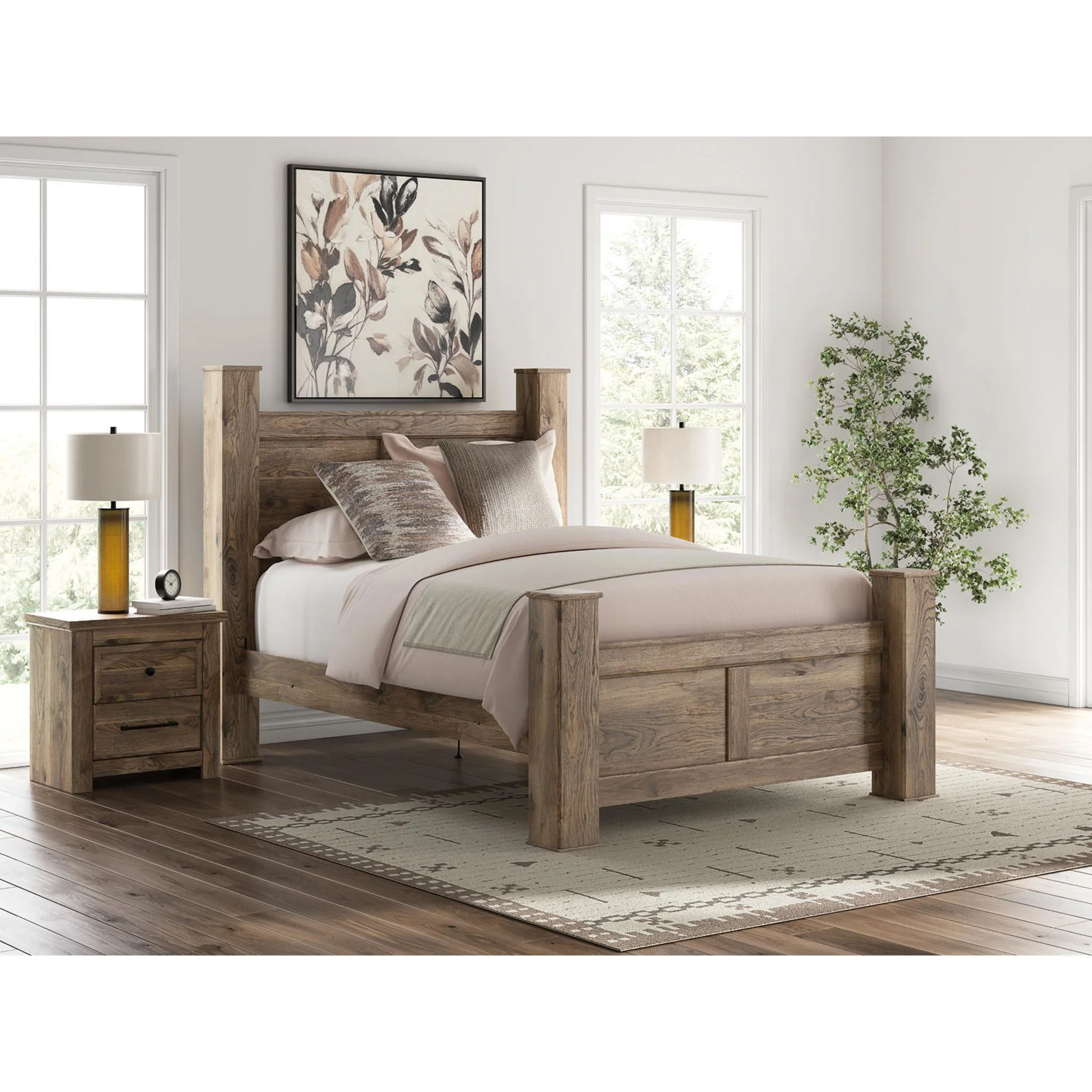 Rusticott 6 Piece Queen Poster Bedroom - Brown - Image 16