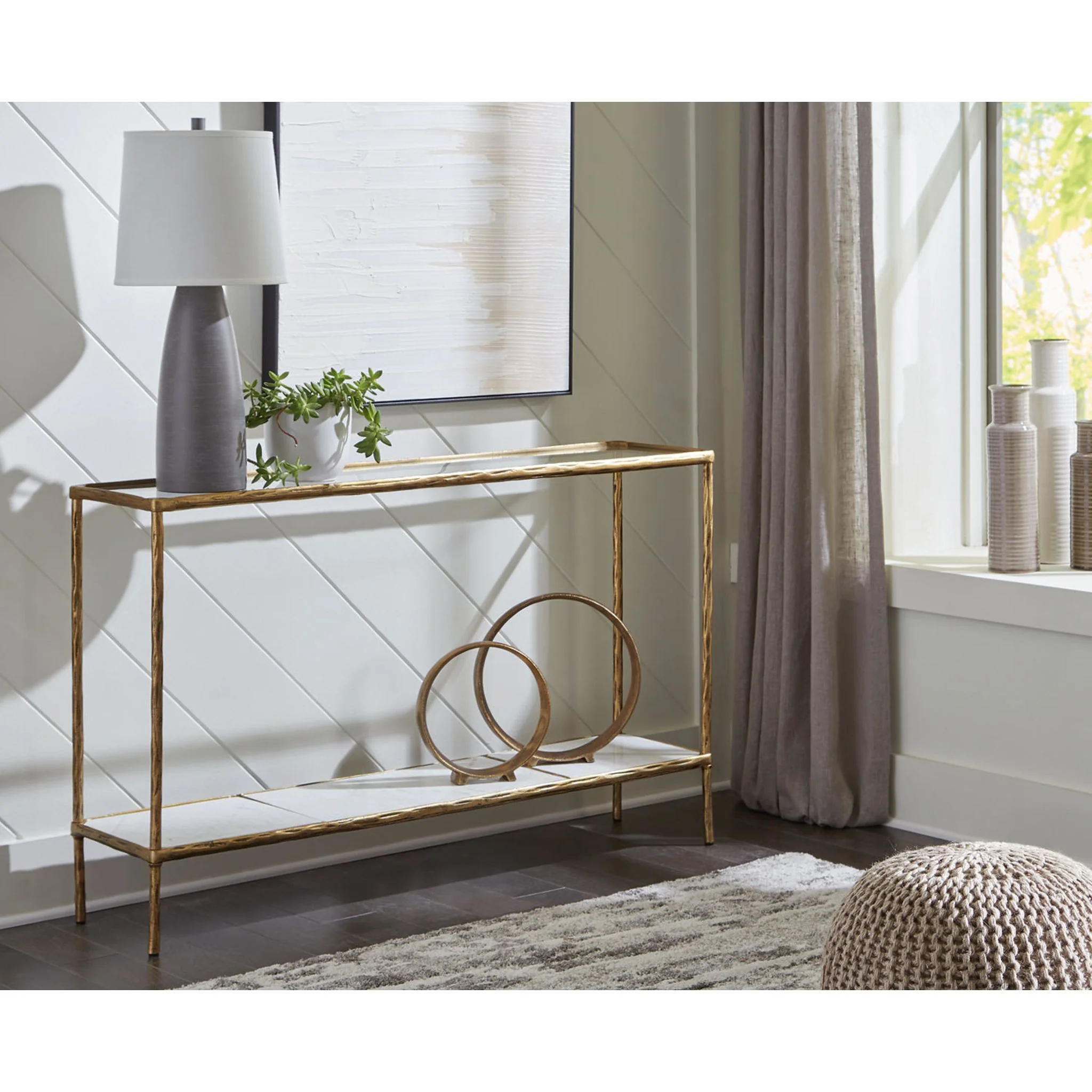 Ryandale Accent Table - Antique Brass Finish - Image 2